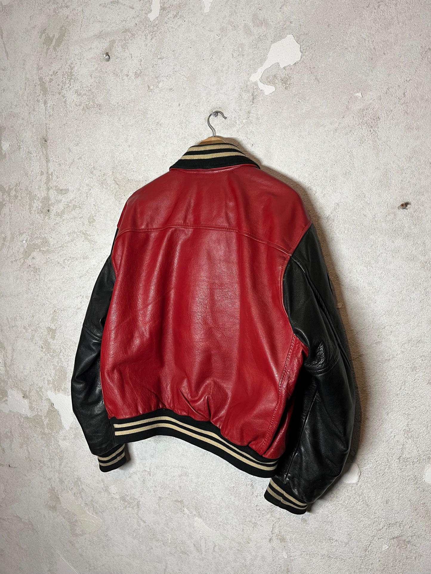 Redskins vintage baseball leather motor jacket - XL