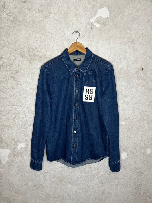 Raf Simons Denim overshirt with branded patch - S