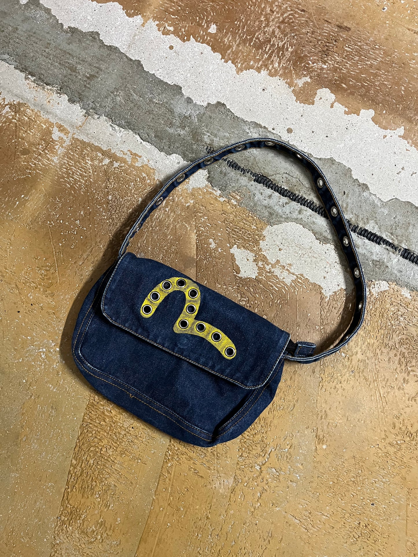 Evisu vintage logo denim handbag