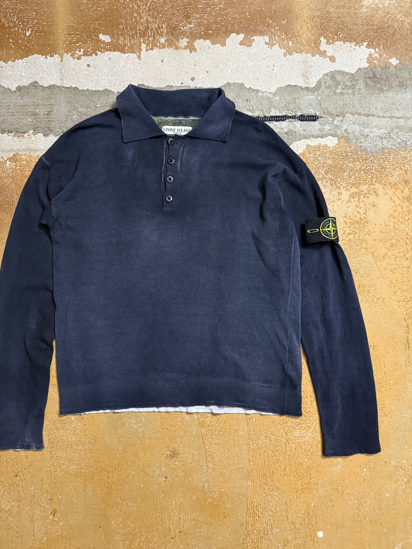 Stone Island vintage knit polo shirt - M