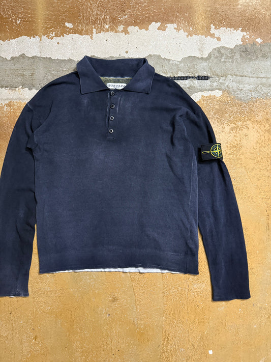 Stone Island vintage knit polo shirt - M