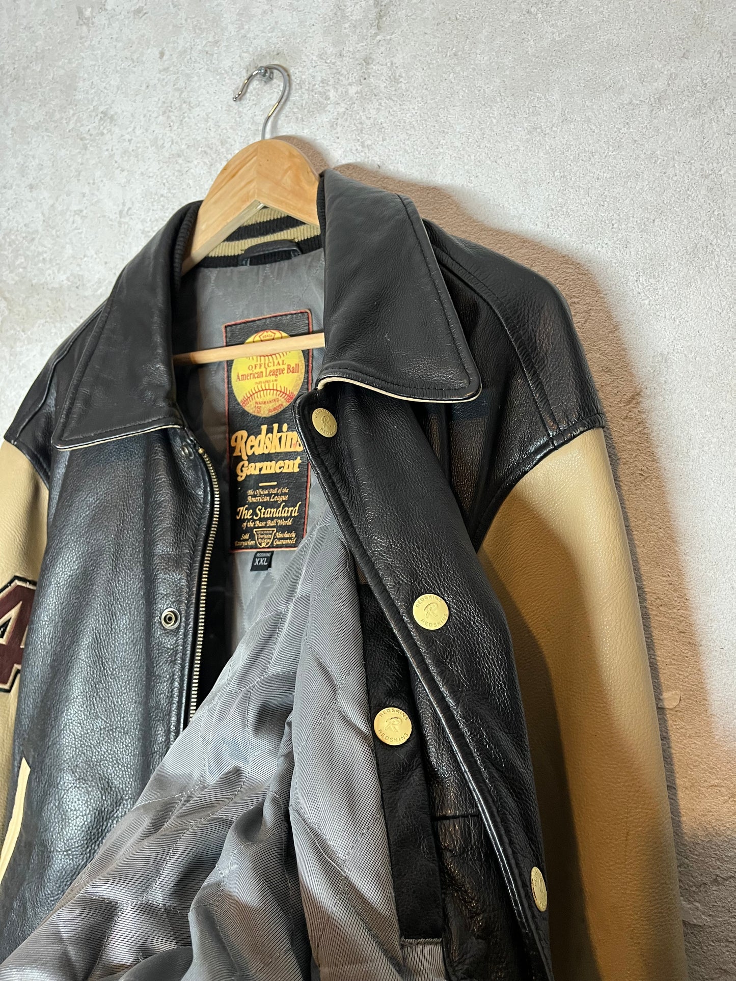 Redskins vintage motor baseball leather jacket - L/XL