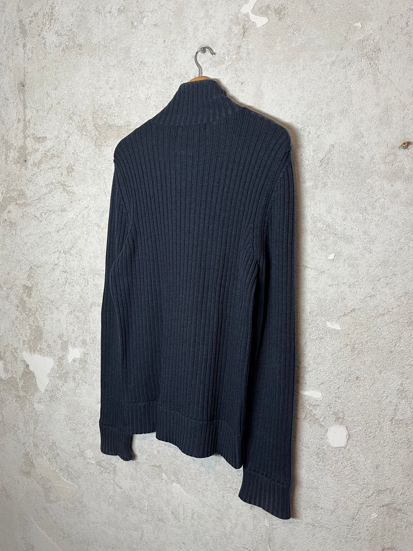 Dolce & Gabanna 2000s y2k designer ribbed knit zip-up sweater - L