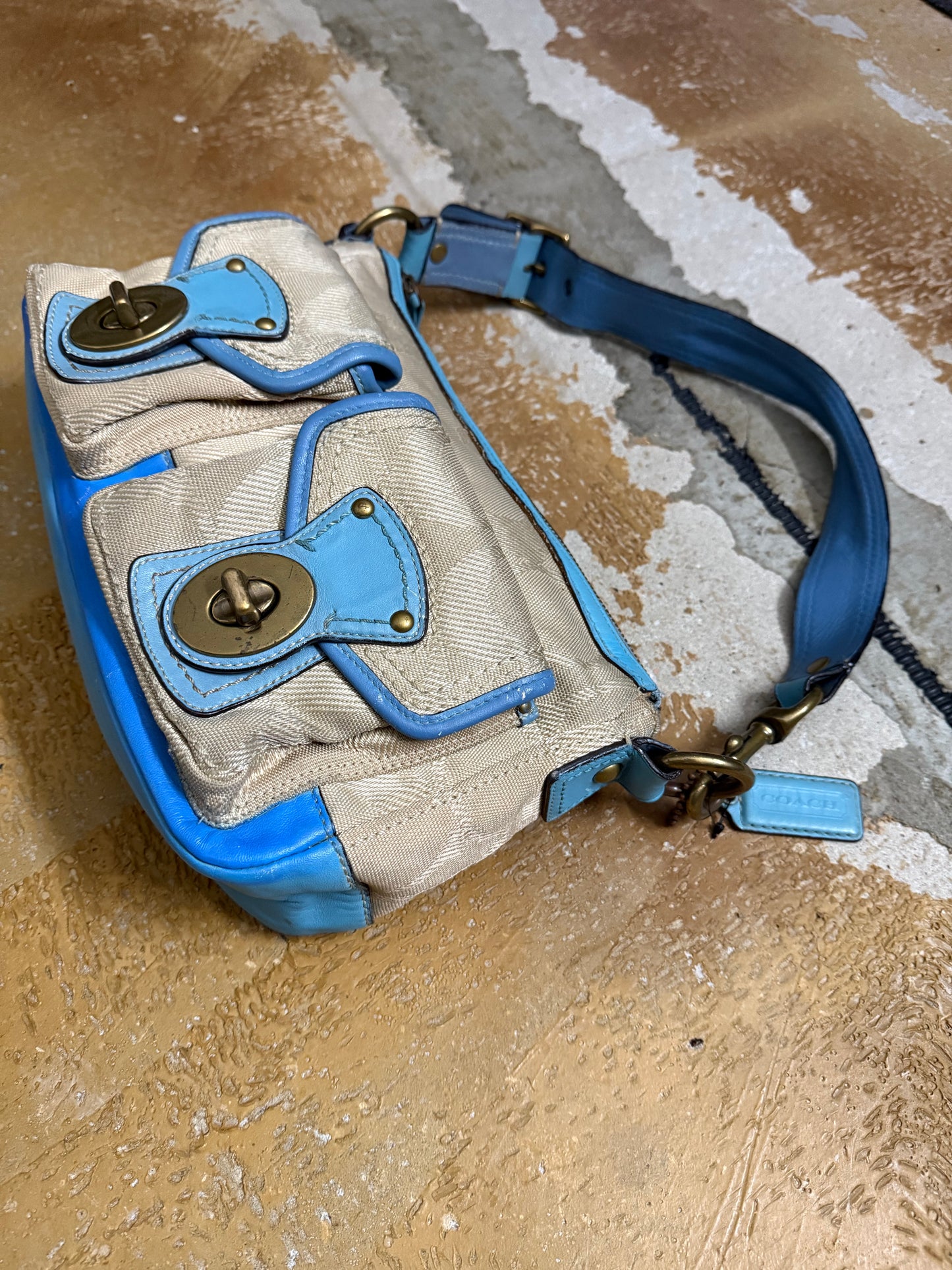 Coach vintage monogram blue bag