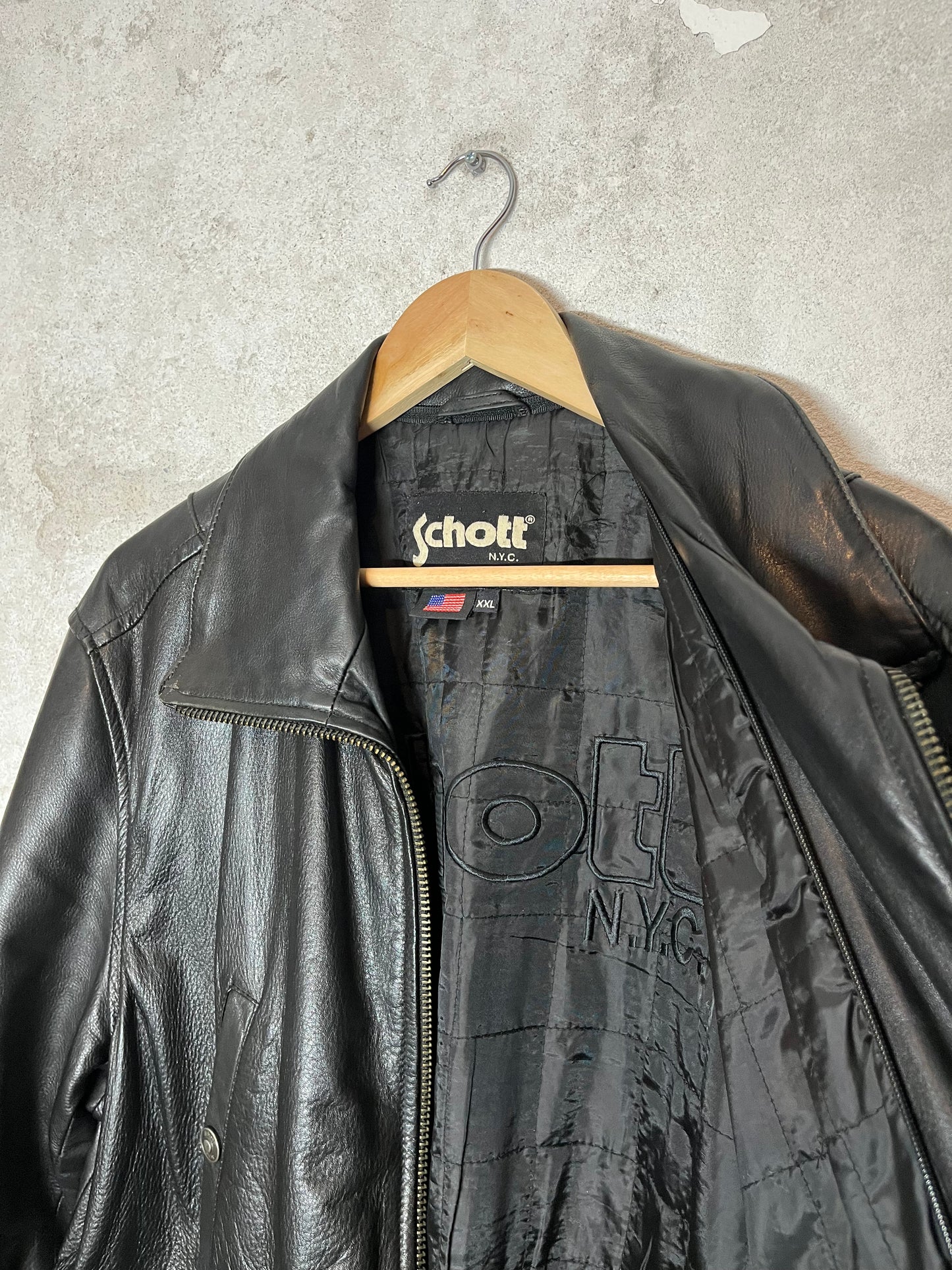 Schott NYC high quality leather motor jacket - XXL