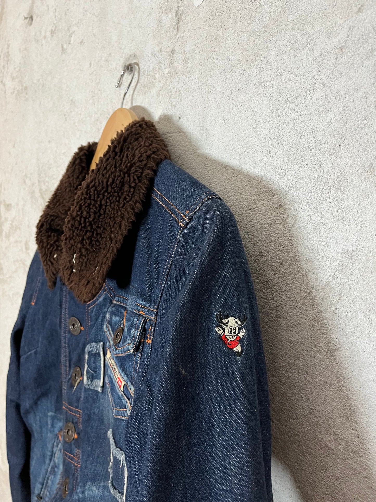 Diesel vintage denim sherpa sherling jacket - M