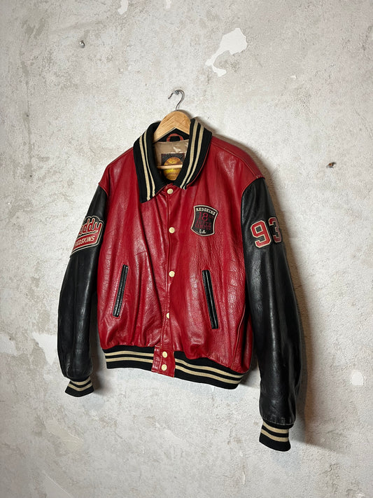 Redskins vintage baseball leather motor jacket - XL