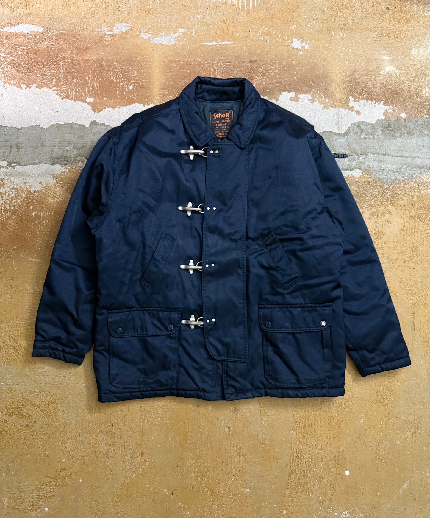Schott vintage fireman lobster metal clasp winter jacket - XL