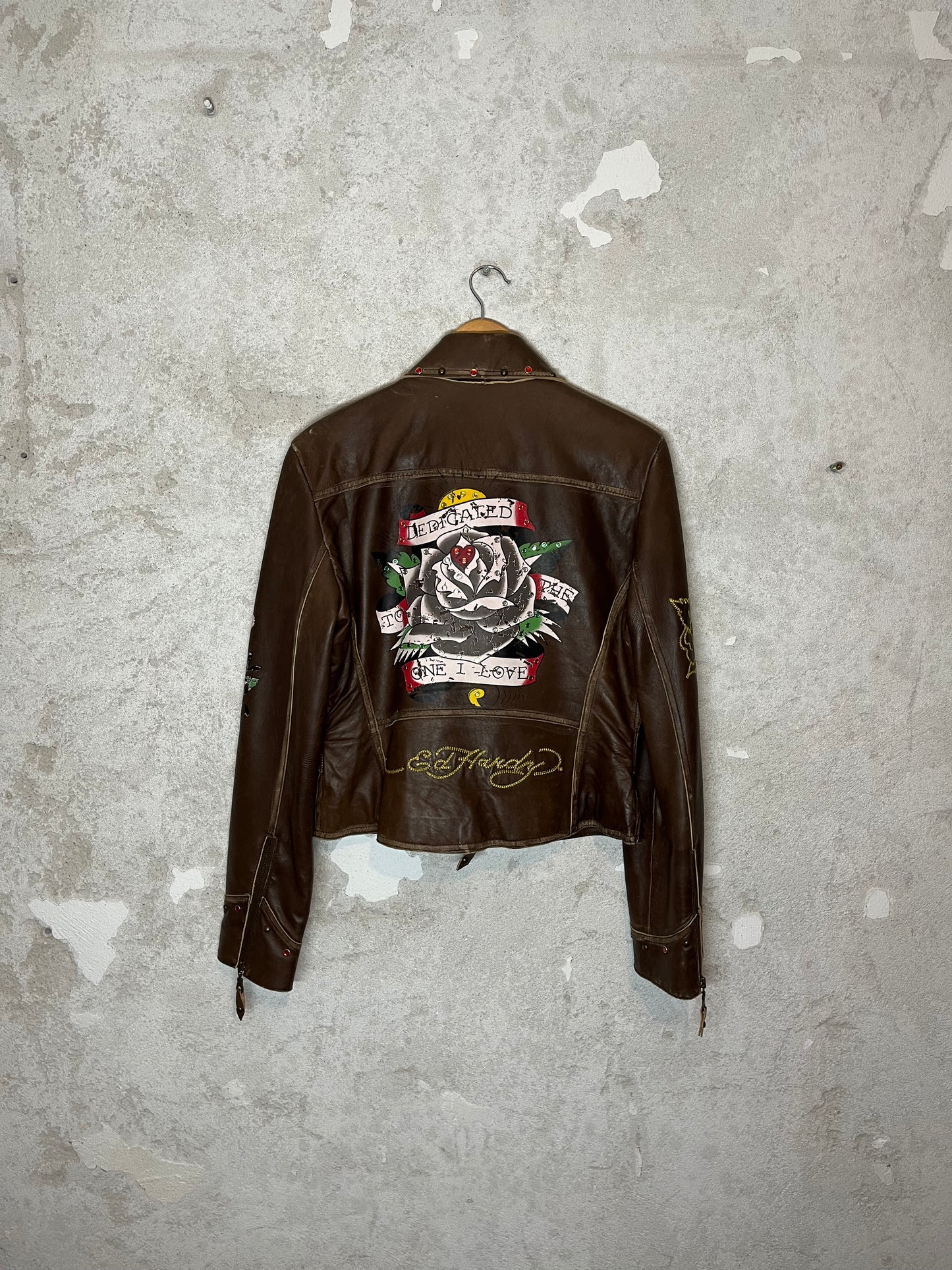 Ed Hardy Faux Leather rare collectors motor jacket