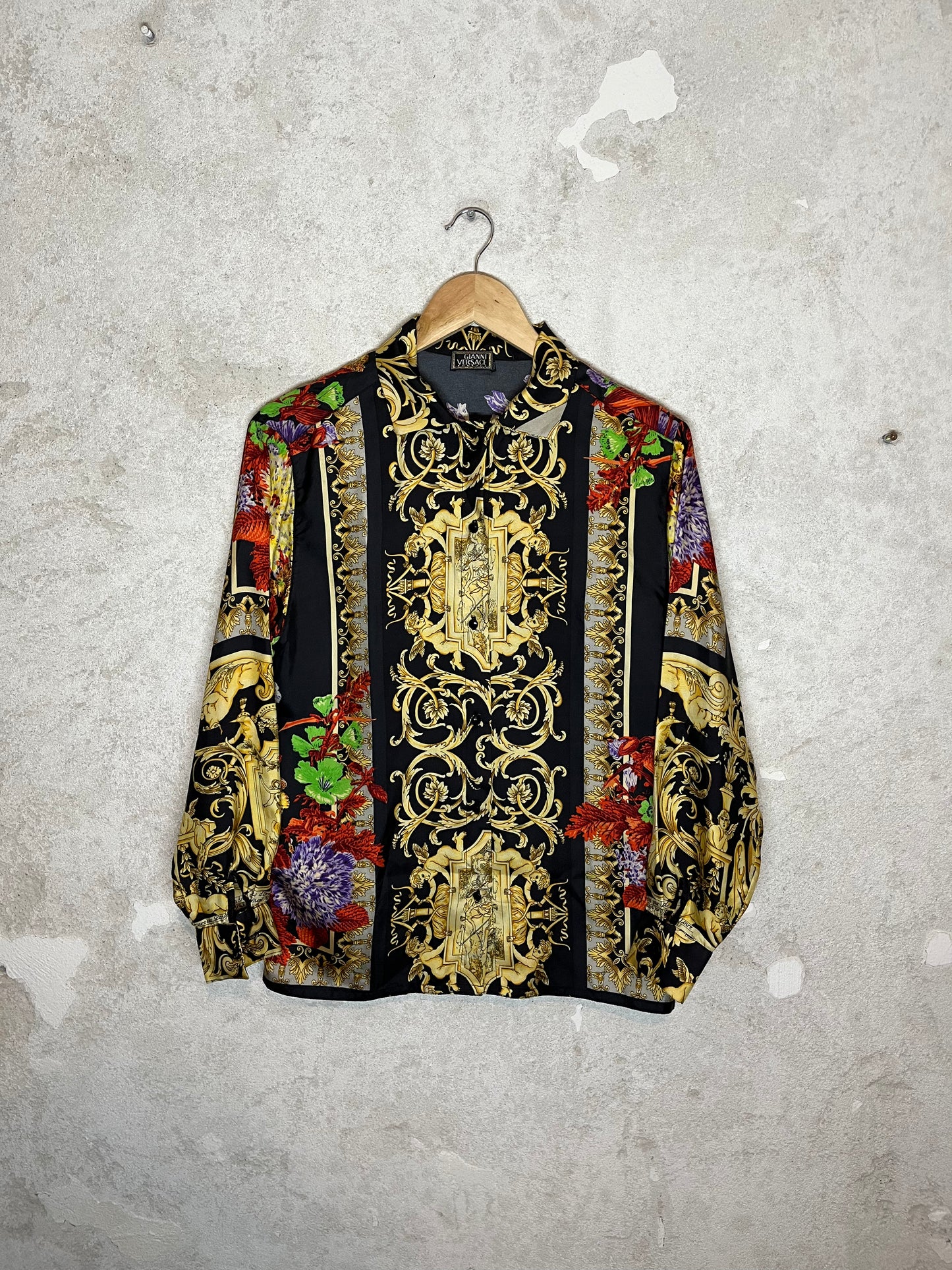 Versace Baroque Floral Silk Shirt - M