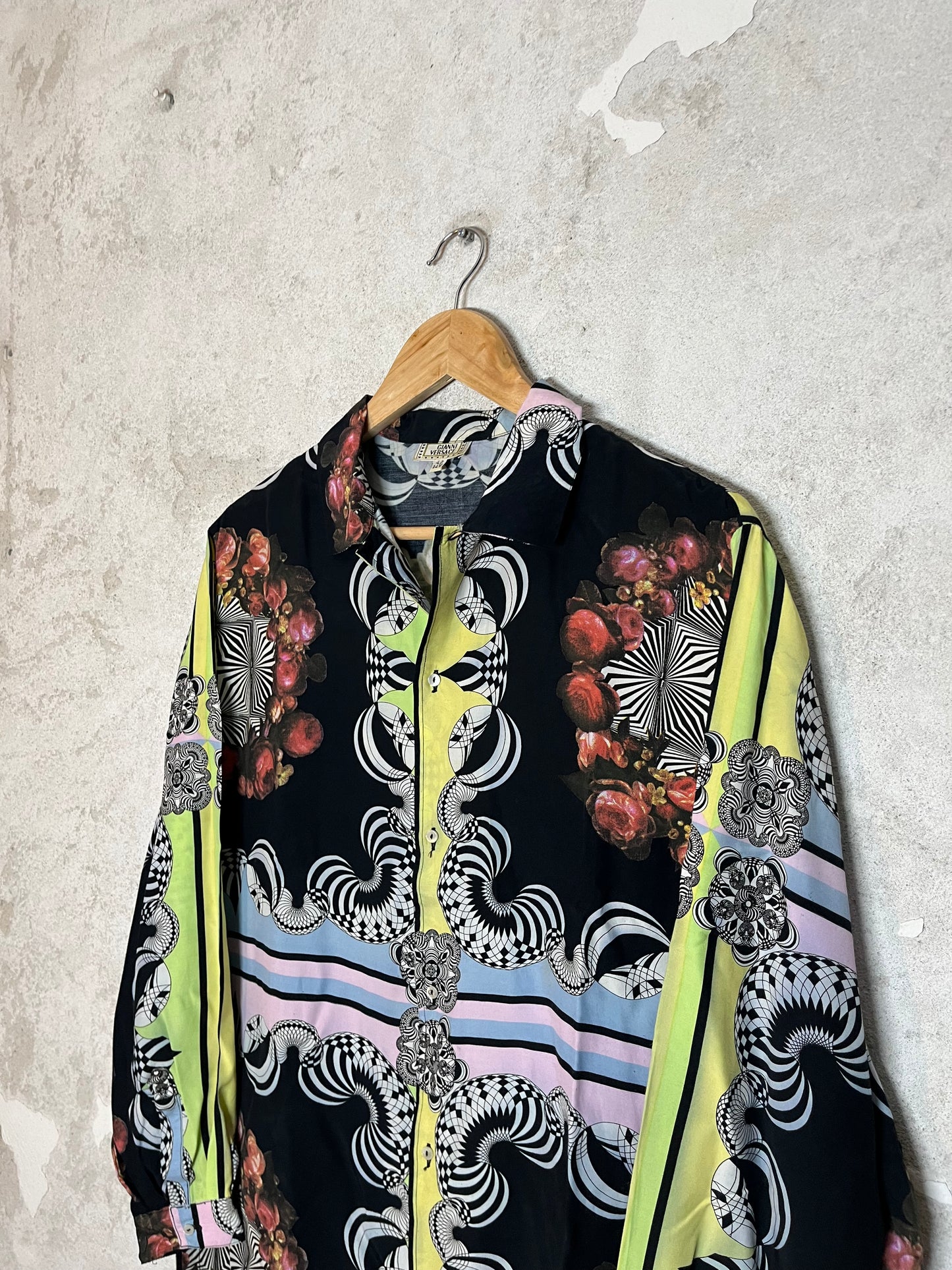 Gianni Versace Jeans multicolor psychedelic 90s 2000s shirt