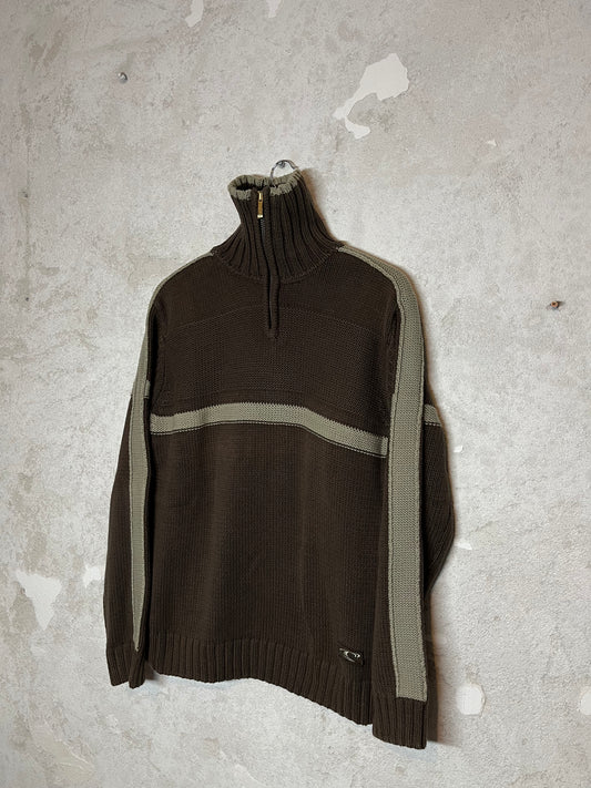 O’neill vintage brown 1/4 zip up knit sweater - XL