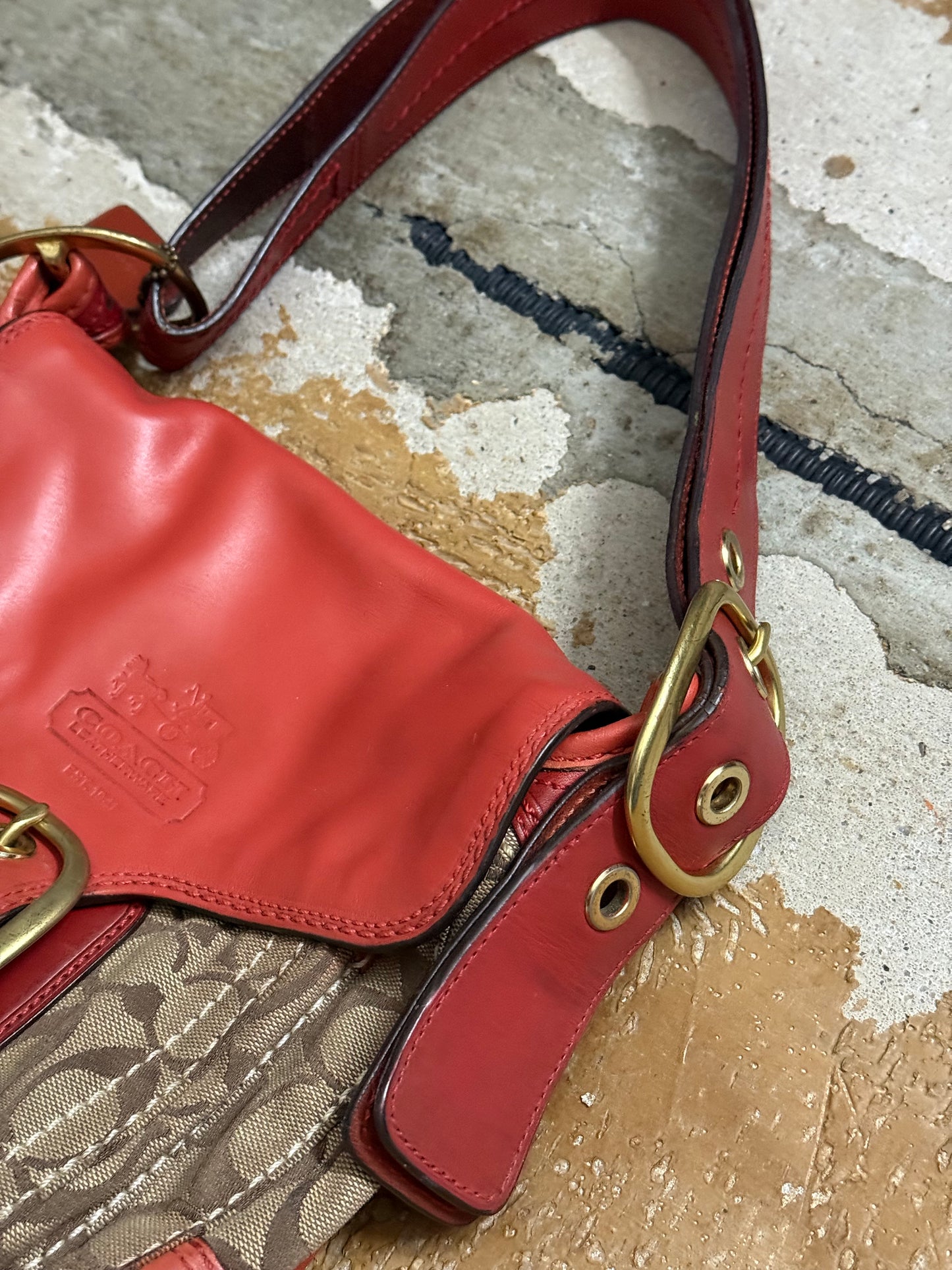 Coach vintage orange monogram bag