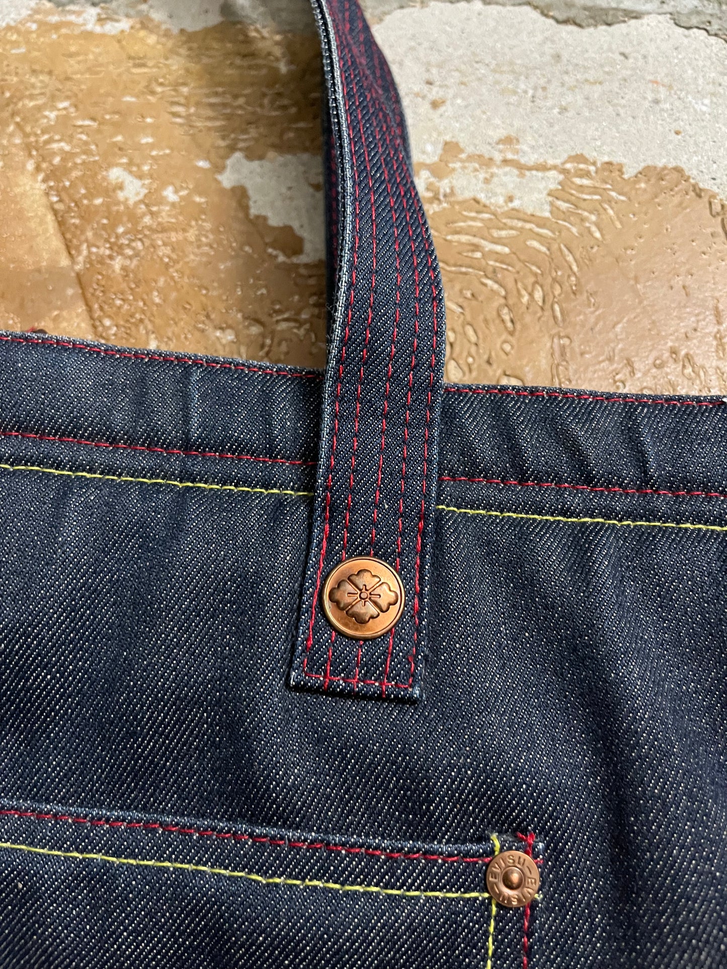 Evisu vintage denim bag