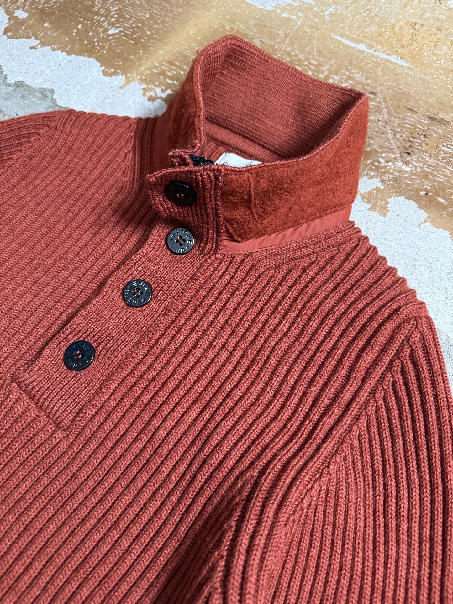 Stone Island orange knit sweatshirt - S