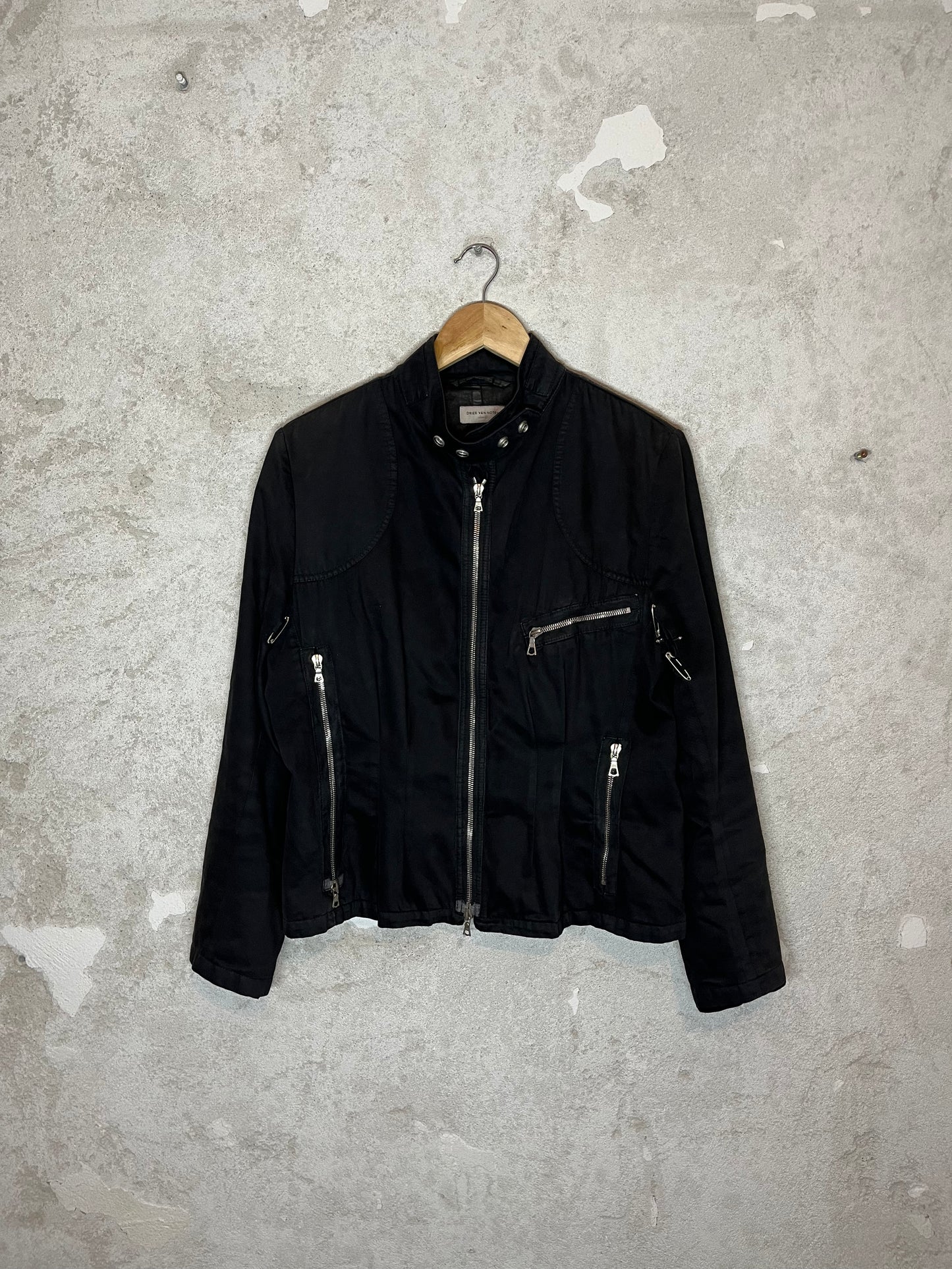 Dries van Noten archive multi zip safety pin jacket