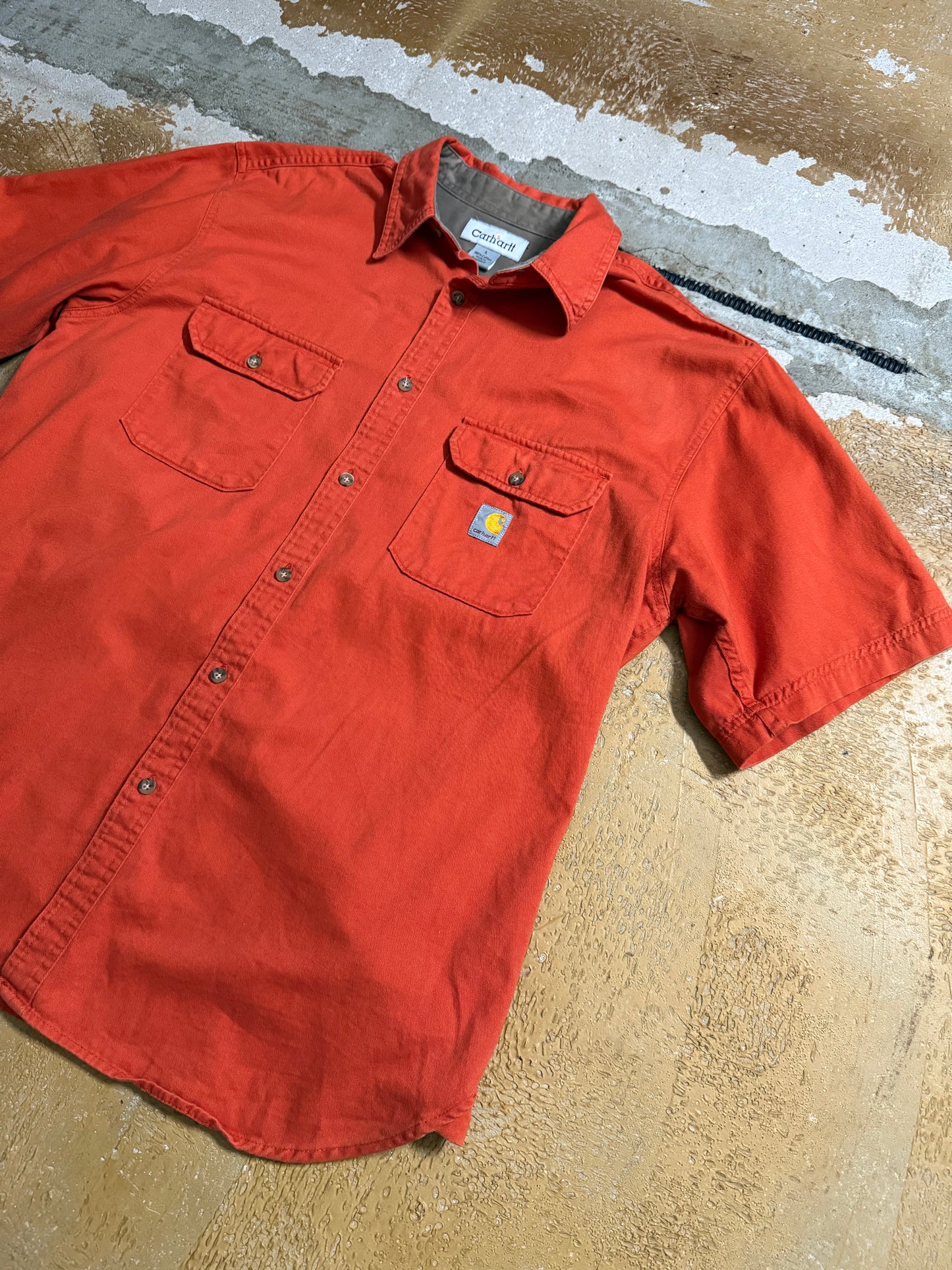 Carhartt Orange workwear polo t-shirt - L