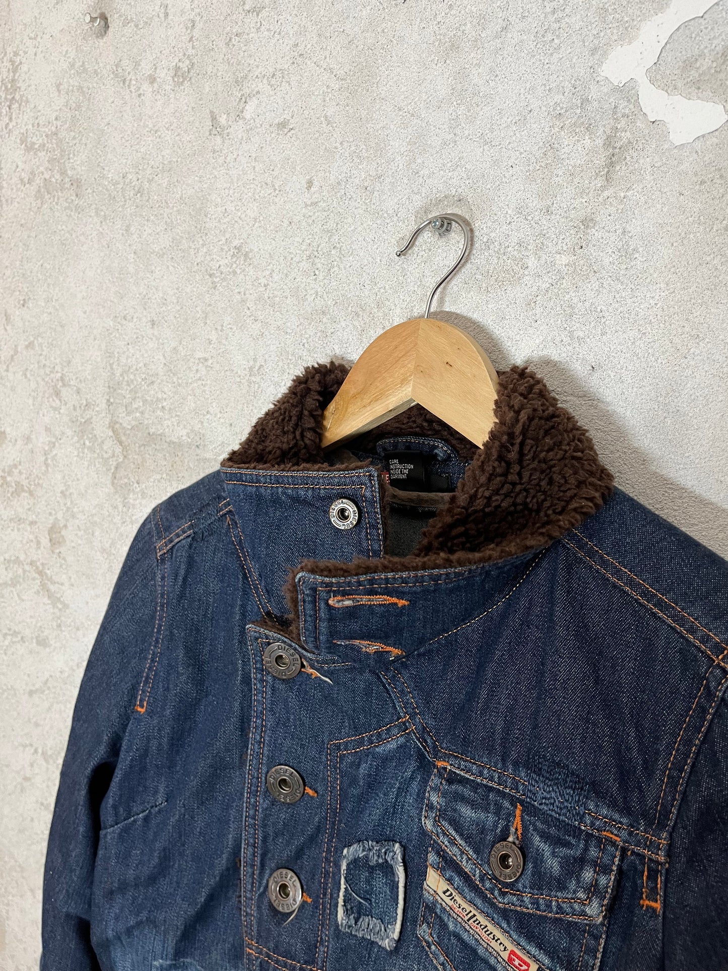 Diesel vintage denim sherpa sherling jacket - M