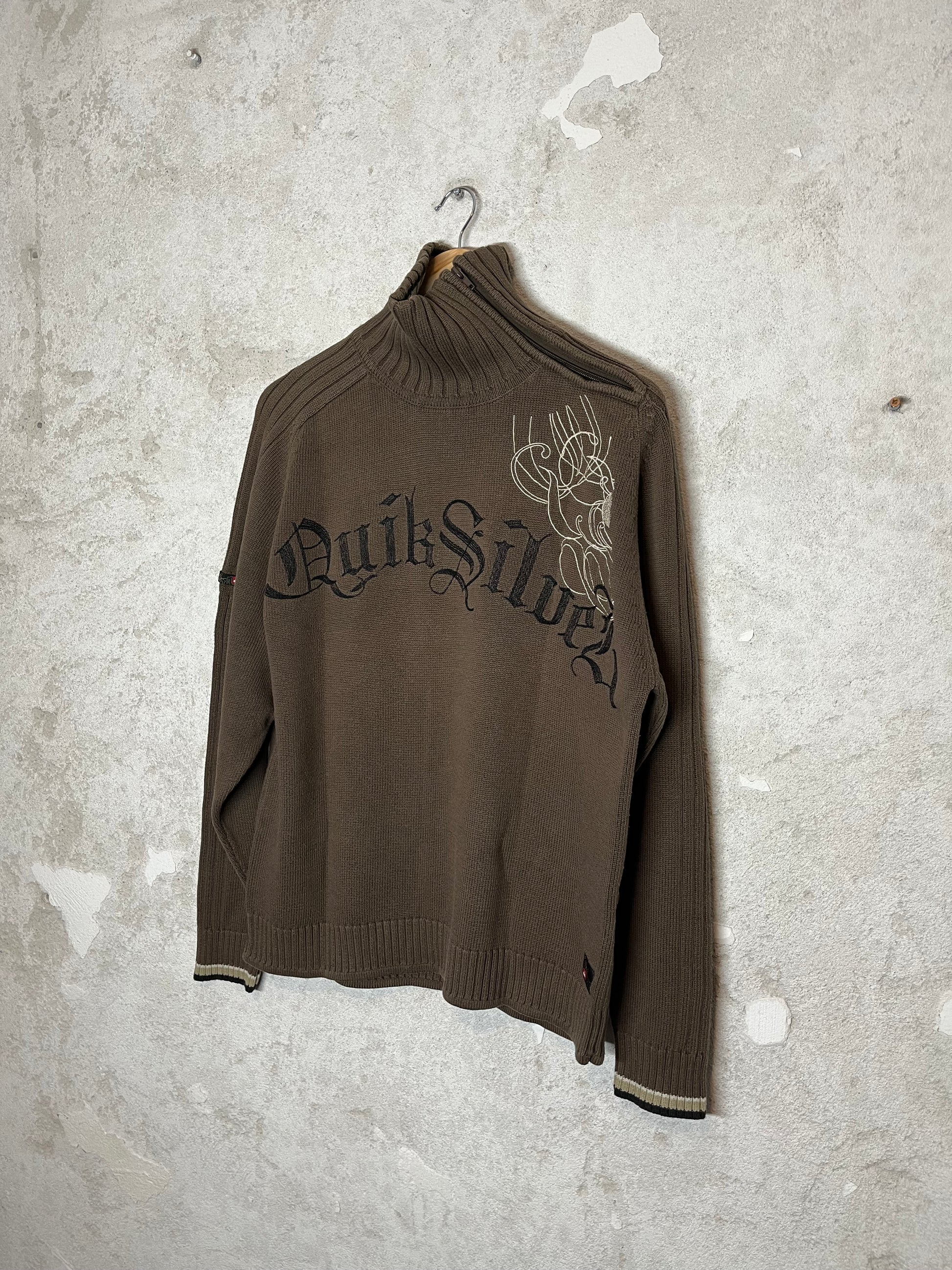 Quiksilver vintage side zip assymetrical 90s ski snowboard sweater 