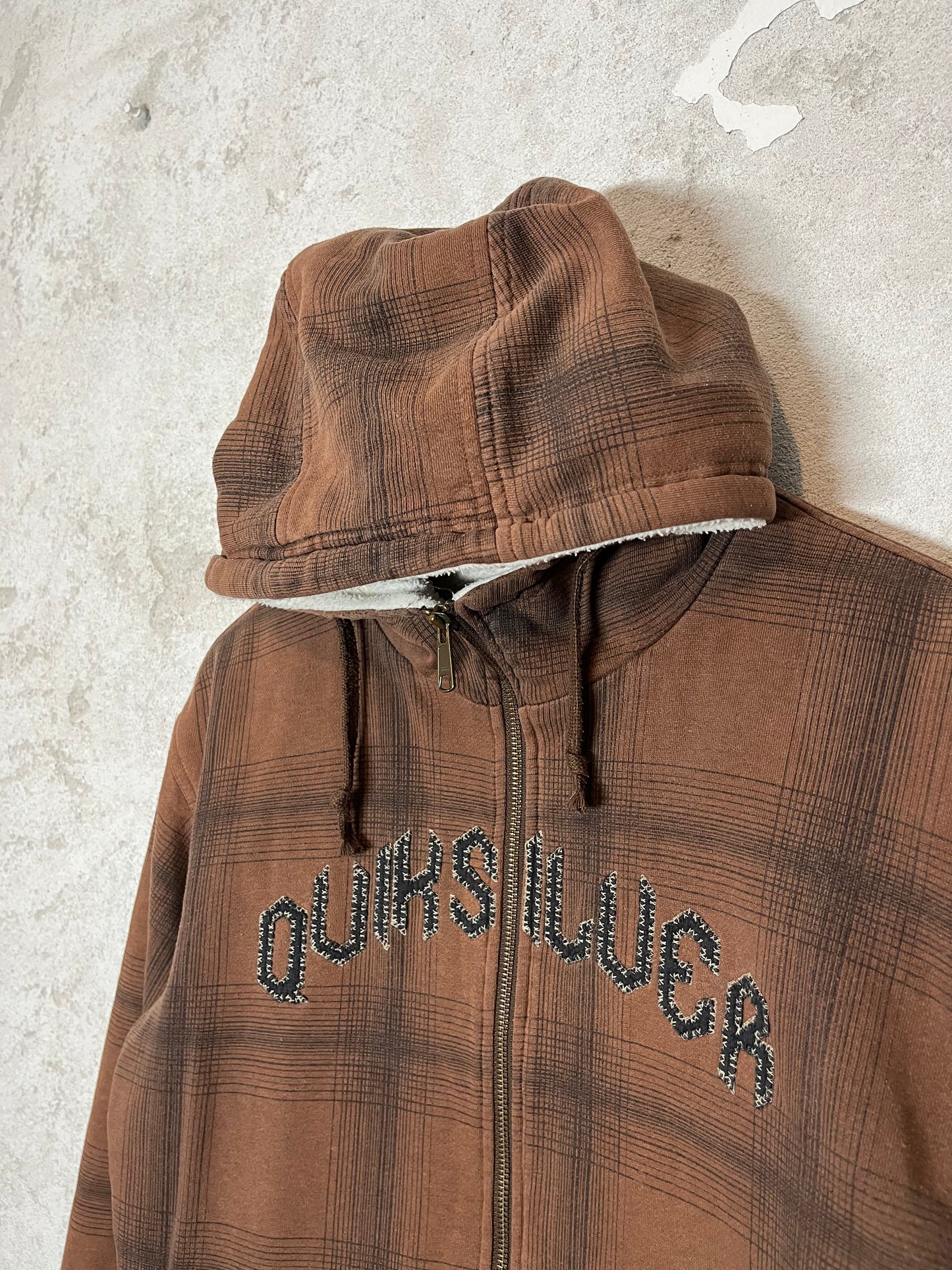 Quiksilver sherpa lining hooded zip-up jacket - M