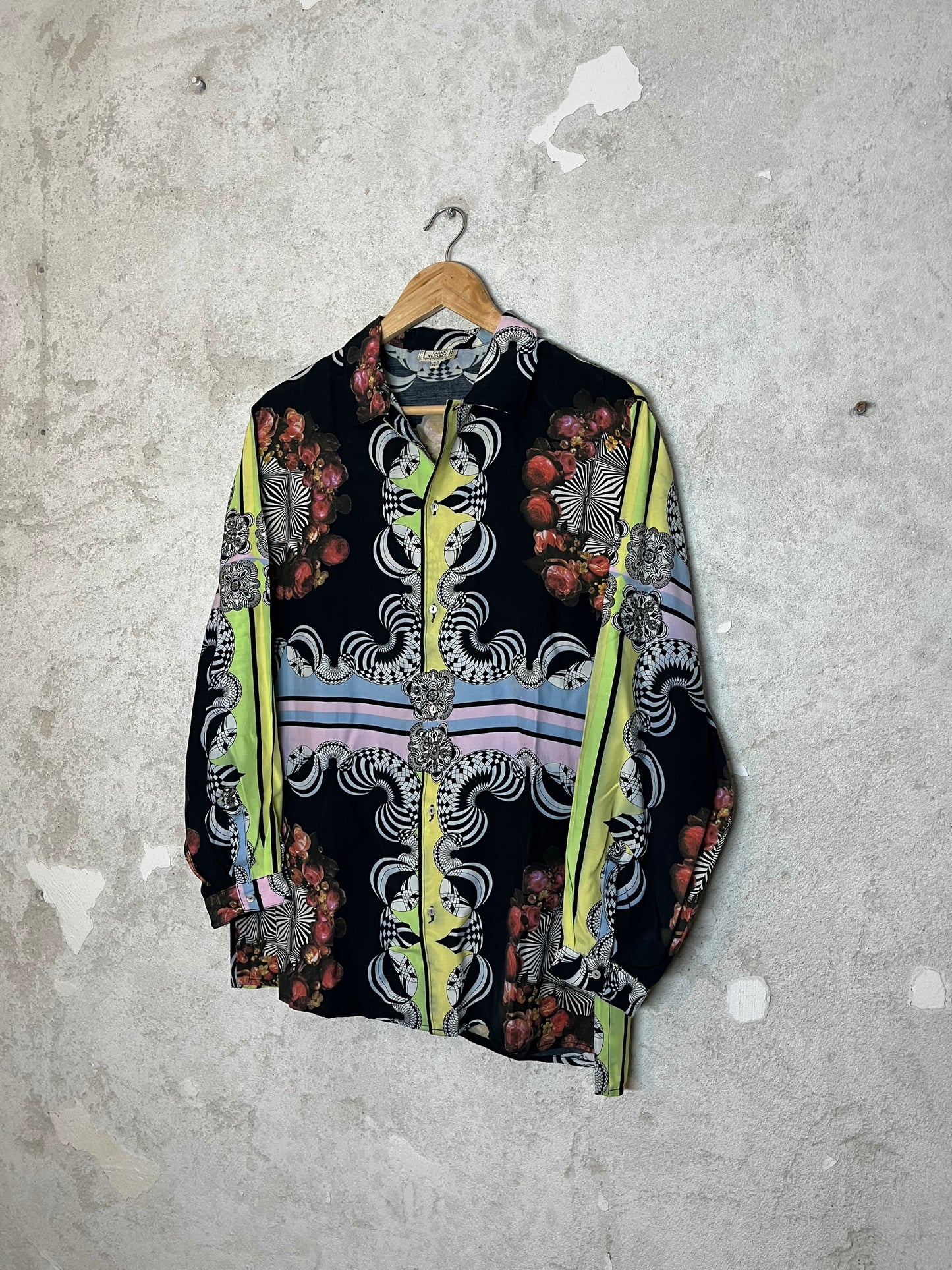 Gianni Versace Jeans multicolor psychedelic 90s 2000s shirt