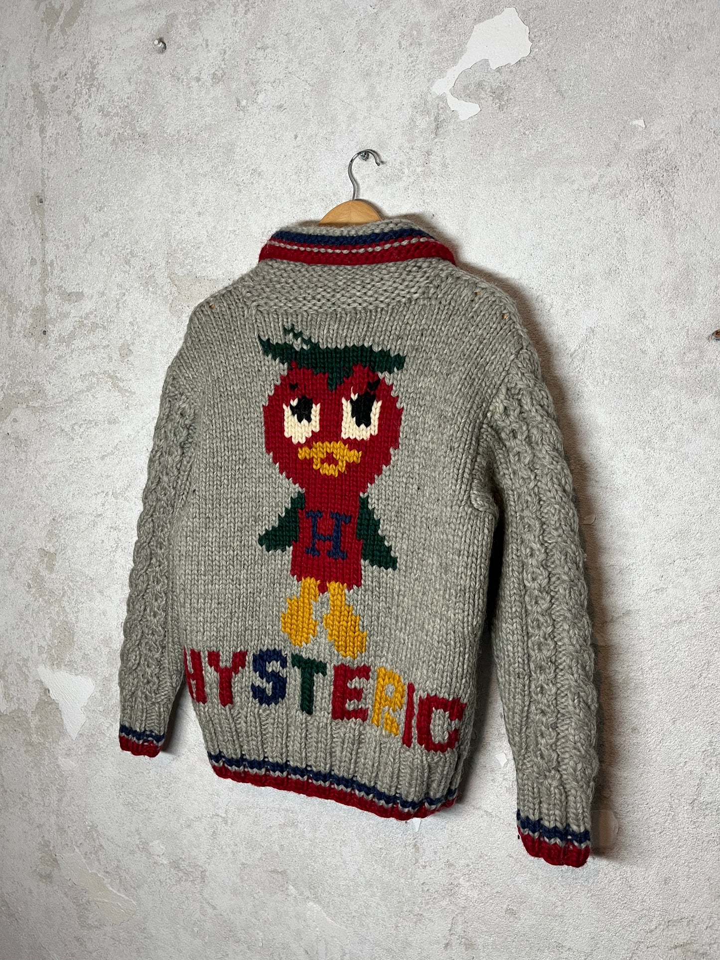 Hysteric Glamour FW'98 Tomato Bird knitted cowichan - M