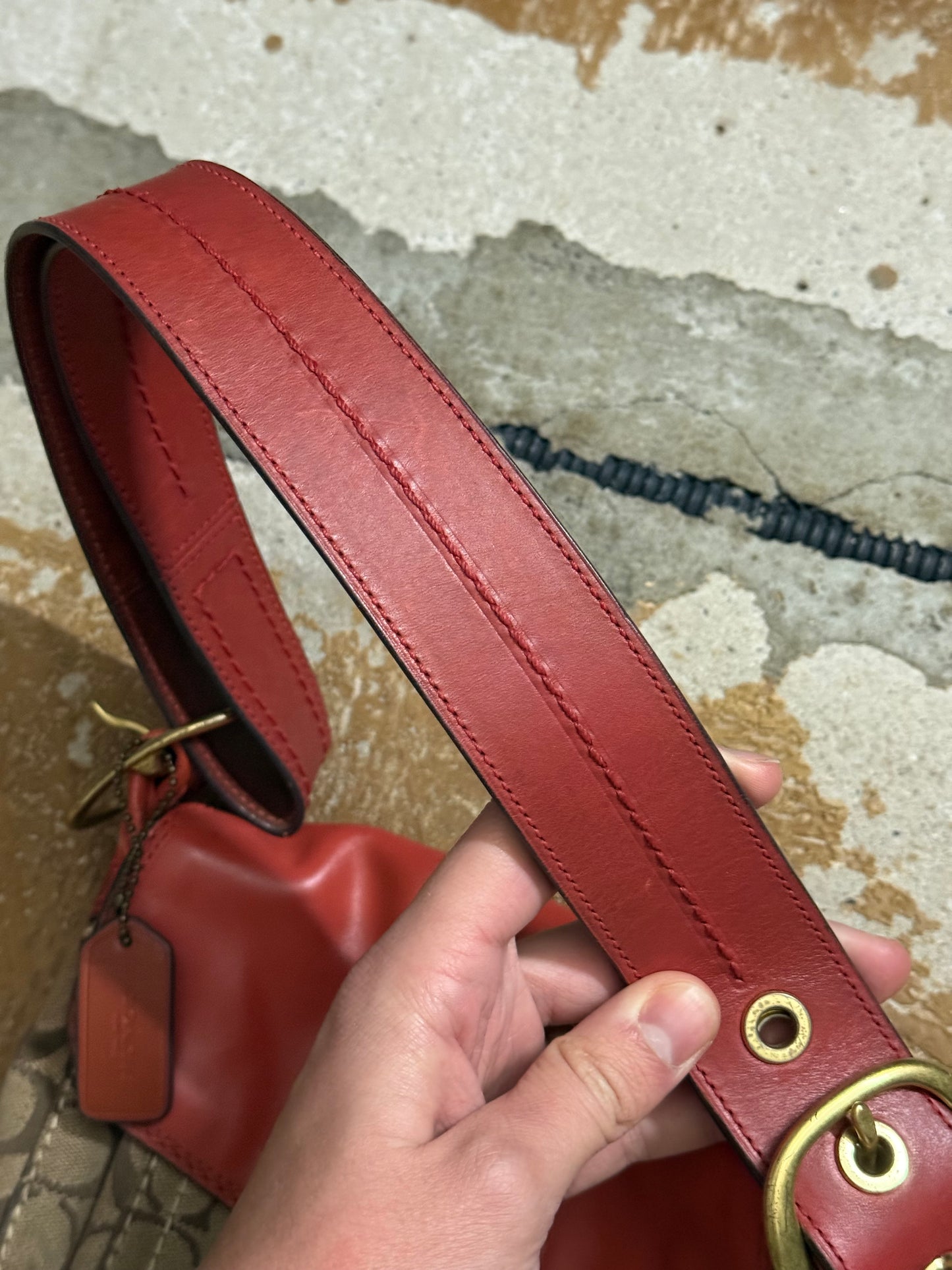 Coach vintage orange monogram bag