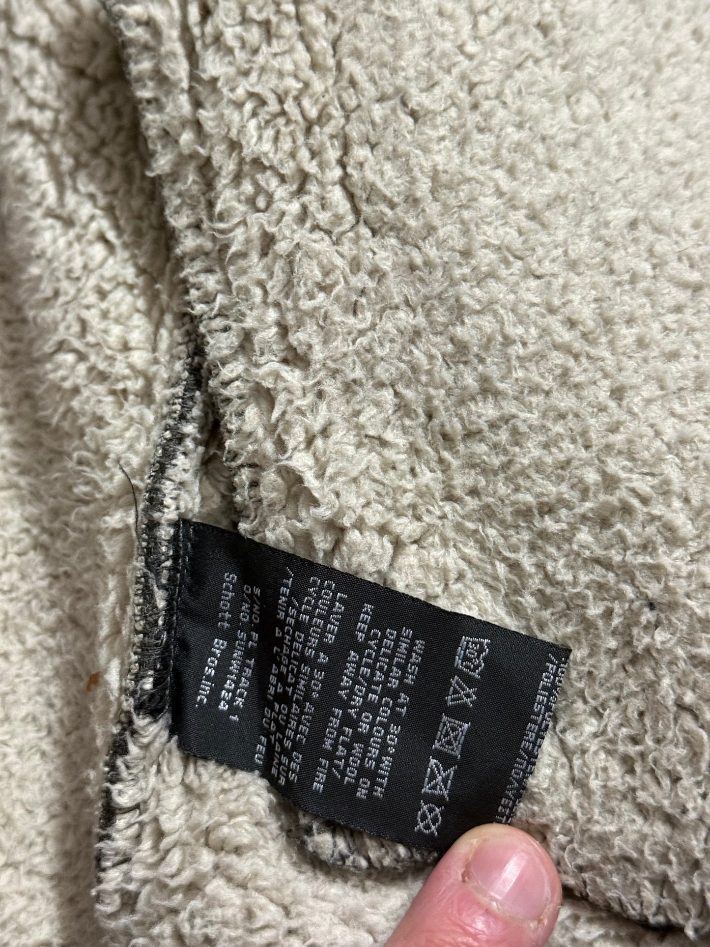 Schott NYC sherpa leather detail jacket - M