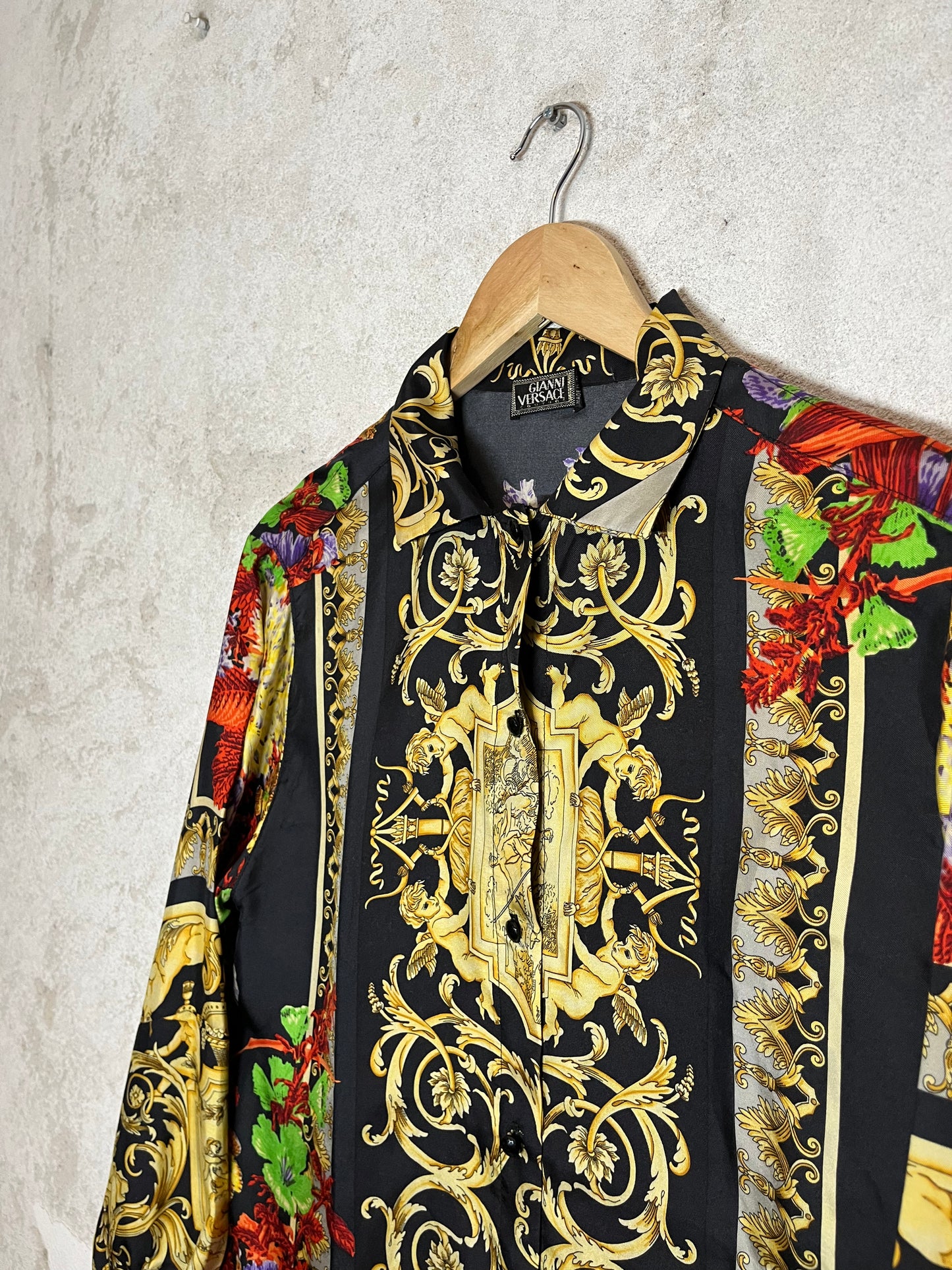 Versace Baroque Floral Silk Shirt - M