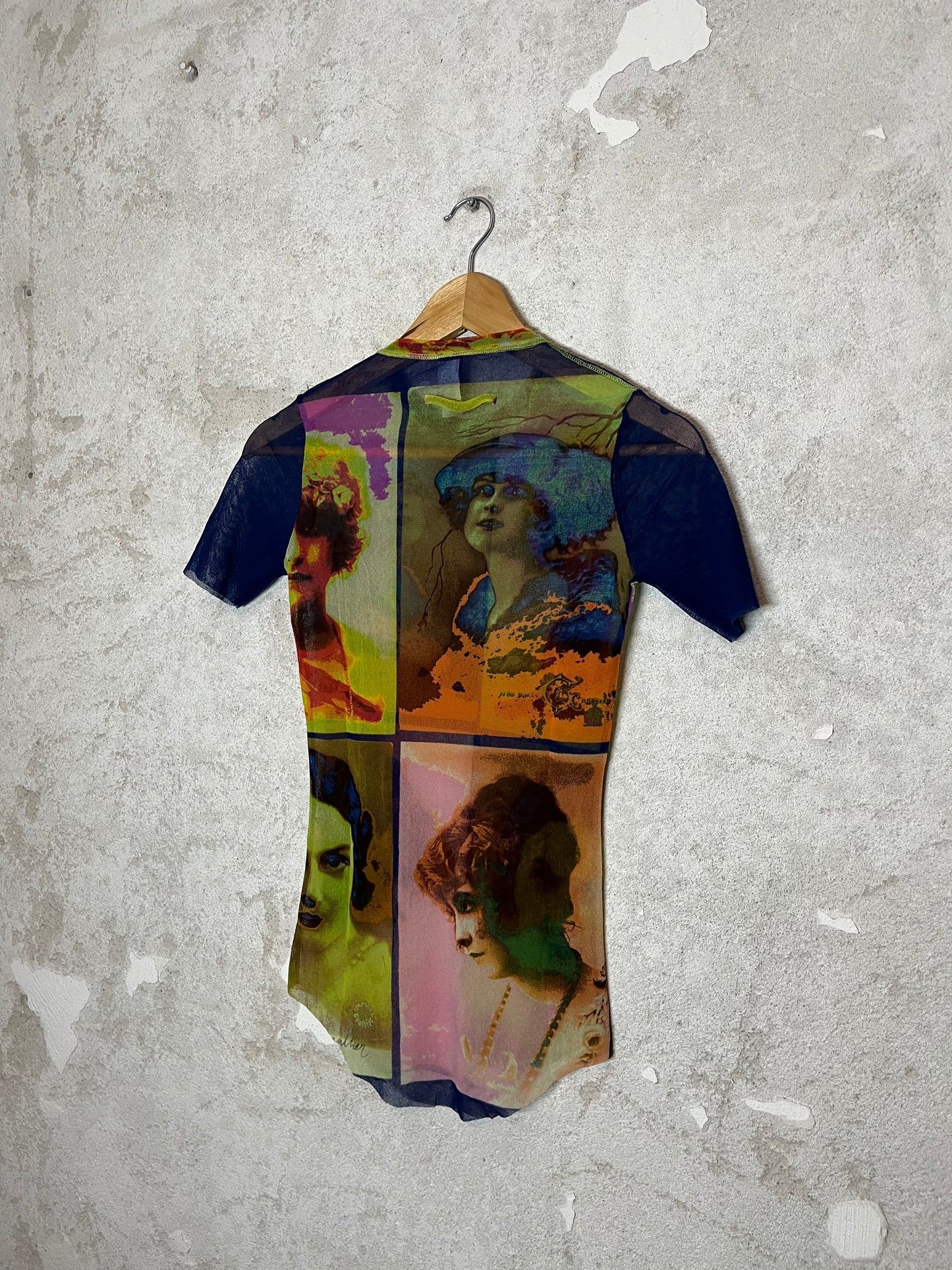 Jean Paul Gaultier 90s rare pop art mesh top - M