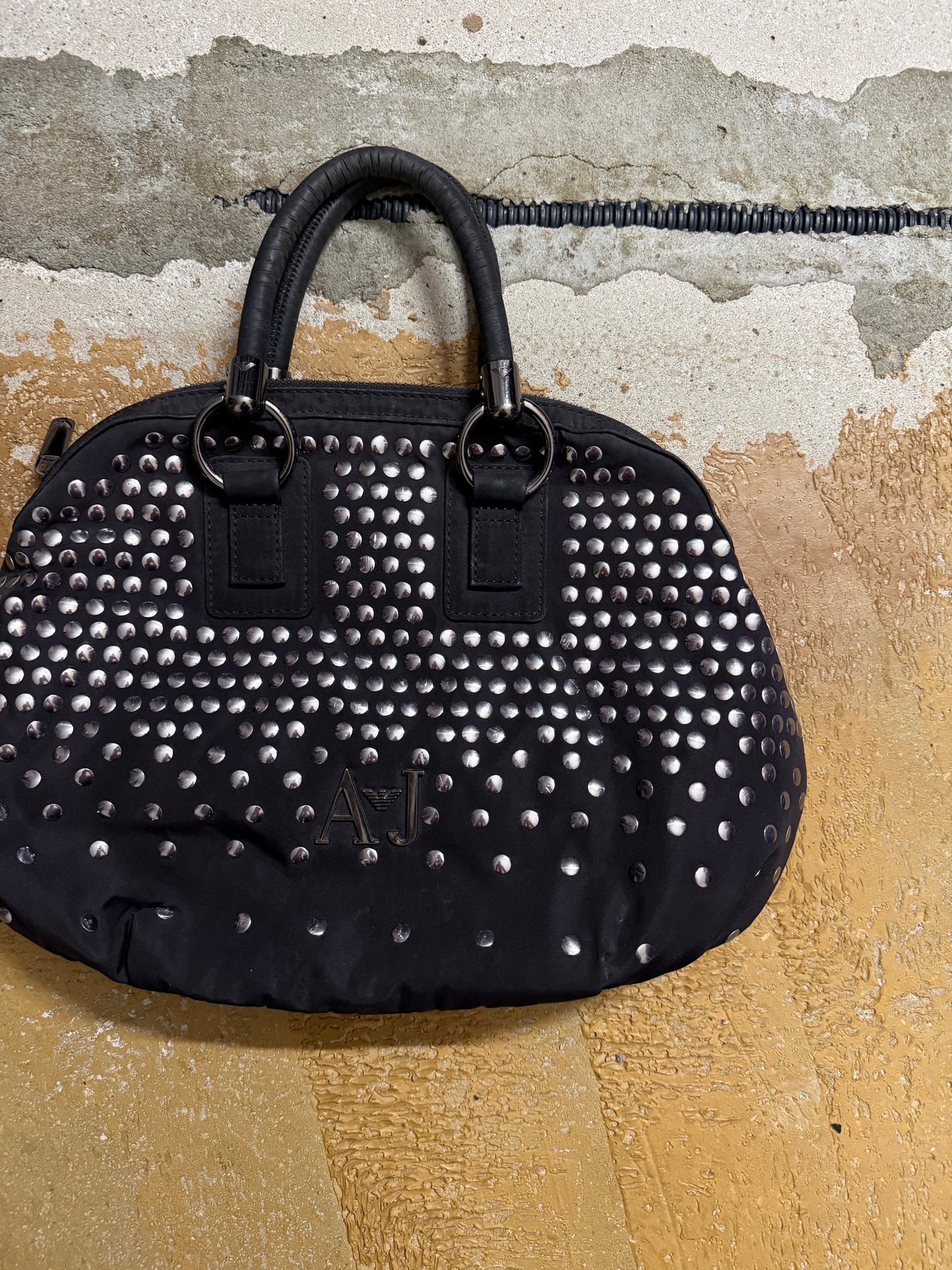 Armani vintage studded canvas bag