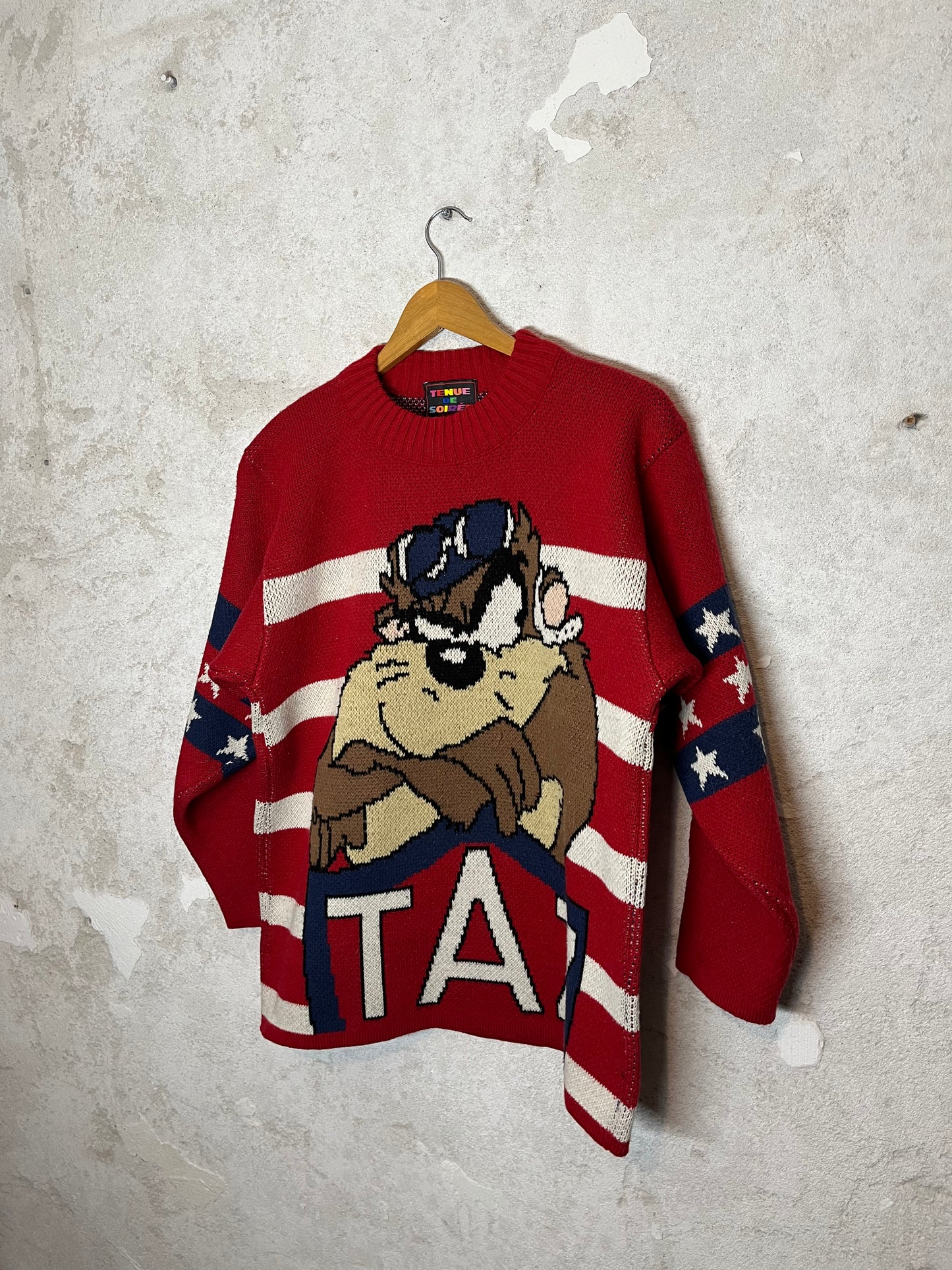 Looney Toones Tazz Tasmanian Devil knit sweatshirt - M