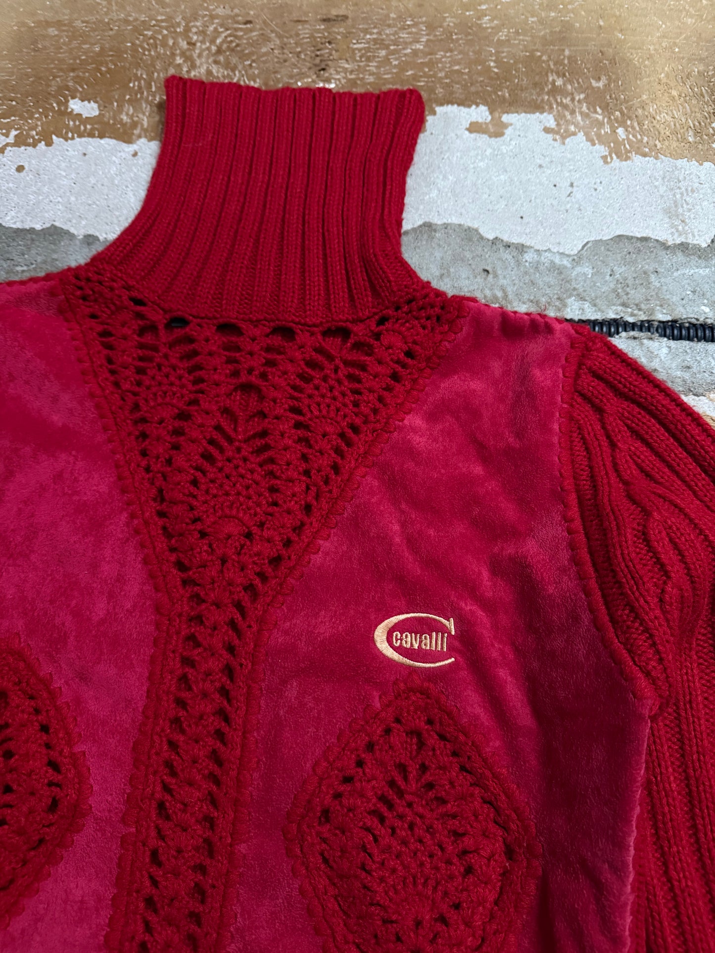 Roberto Cavalli velour knit sweater - XS