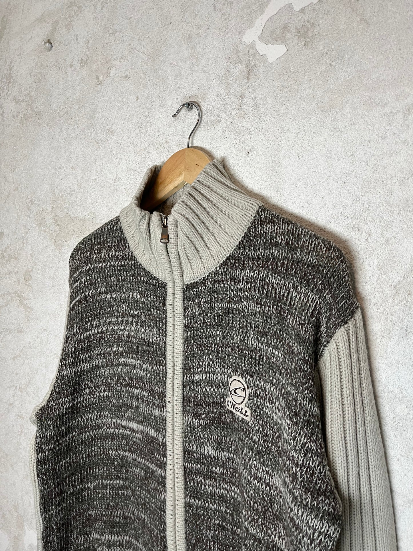 O'neill vintage retro 2000s knit zip-up sweater - L