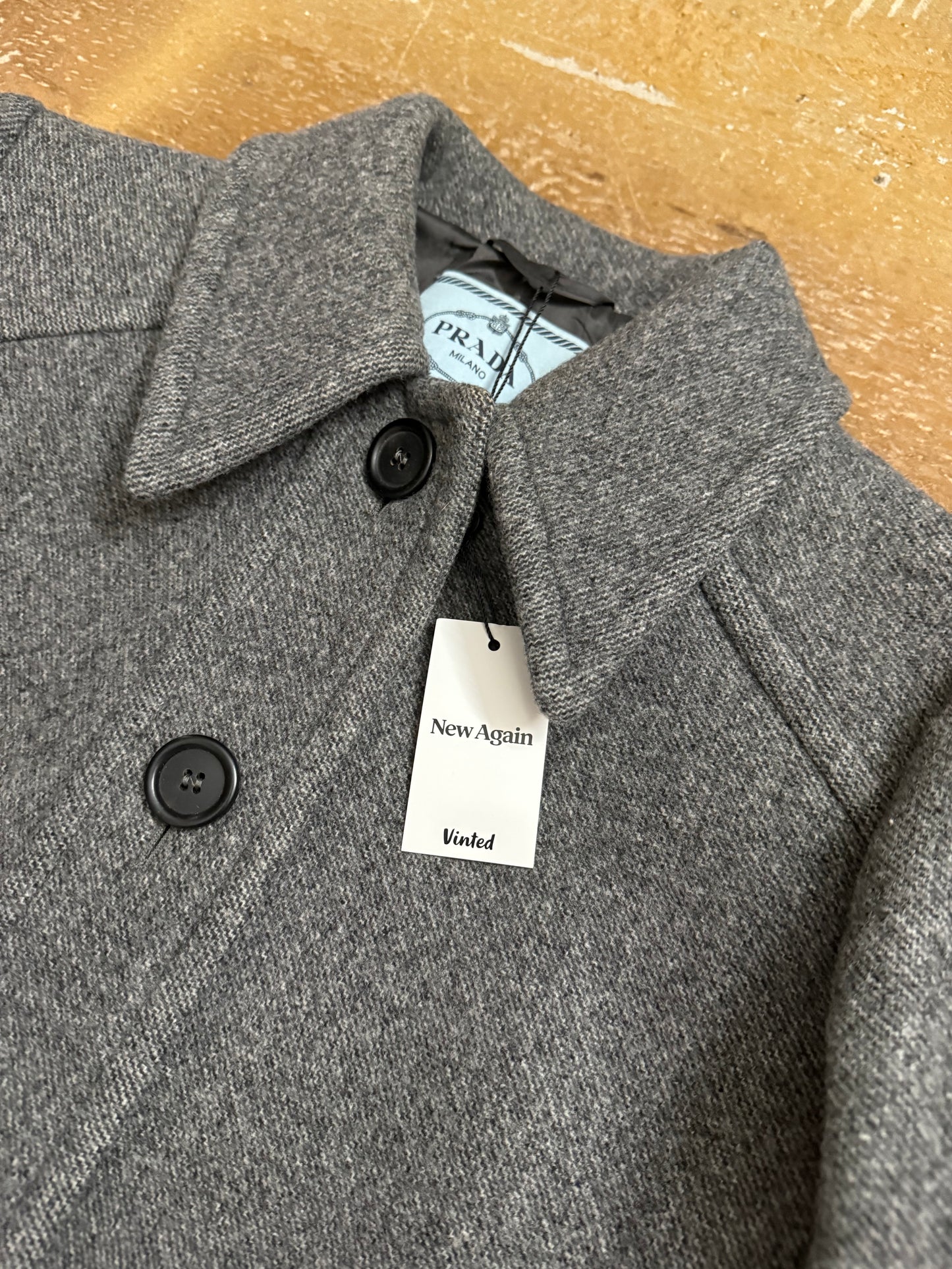 Prada 100% Wool trenchcoat designer jacket - M