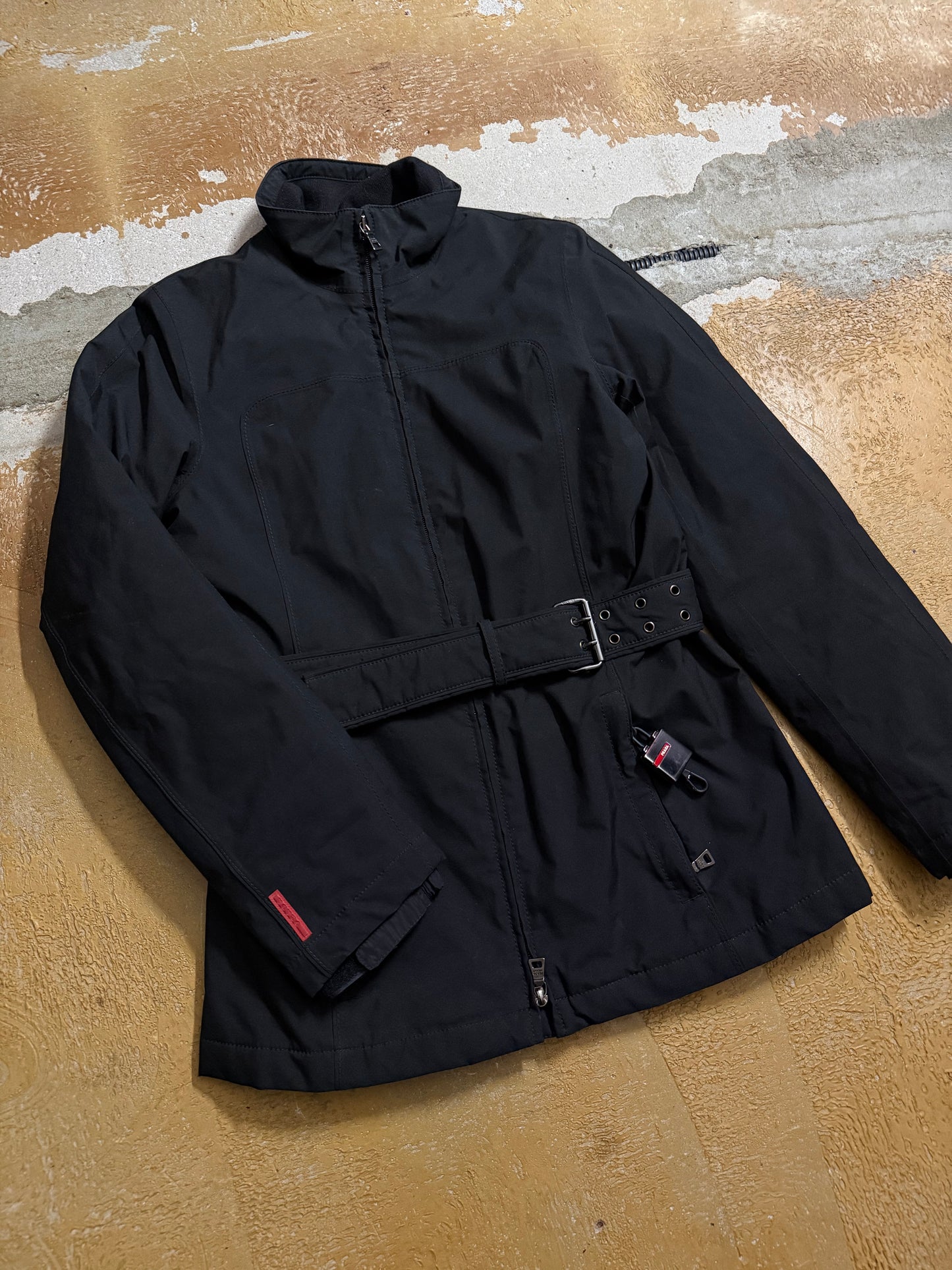 Prada vintage trenchcoat padded down jacket - S