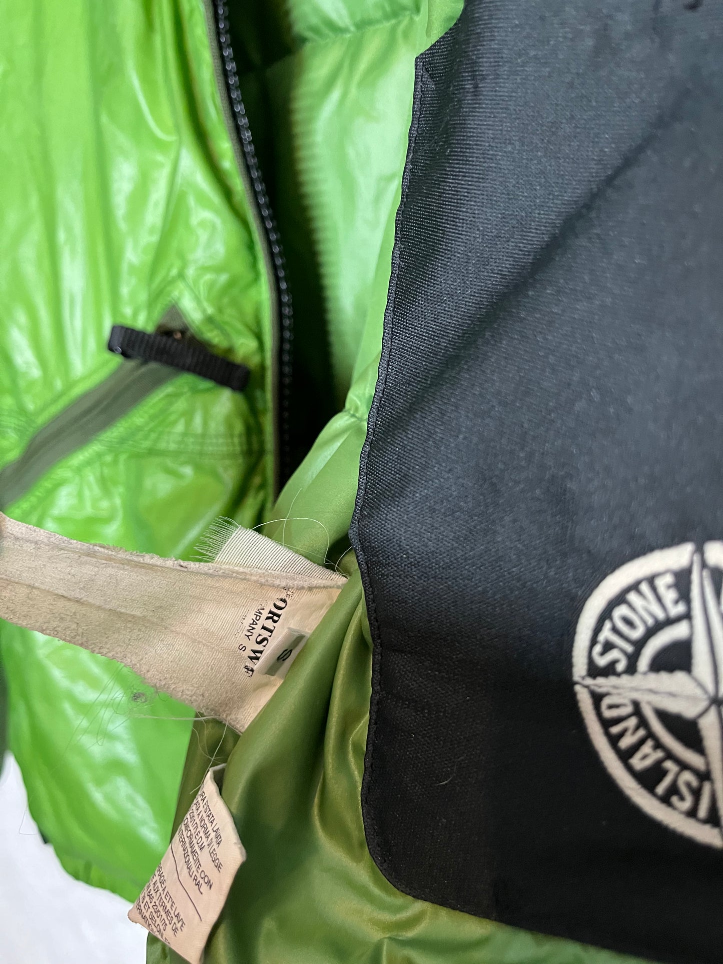 Stone Island 2007 mesh badge puffer down jacket - S