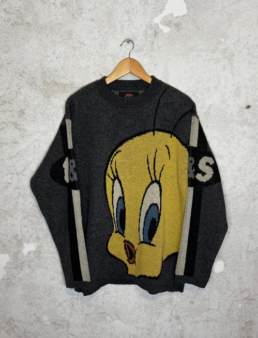 Looney Tunes Titi ski snowboard heavy knit sweatshirt - L