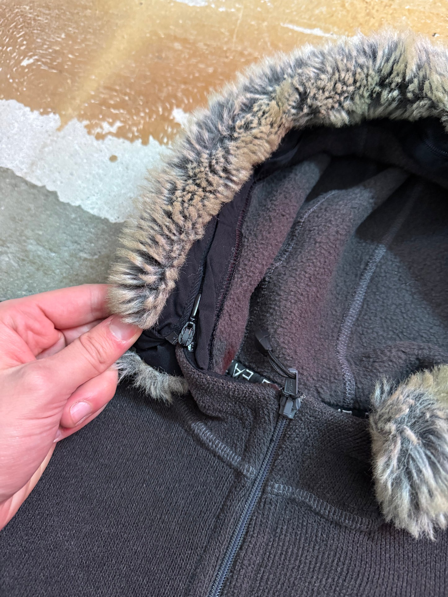 Emporio Armani vintage brown fleece fur jacket - S
