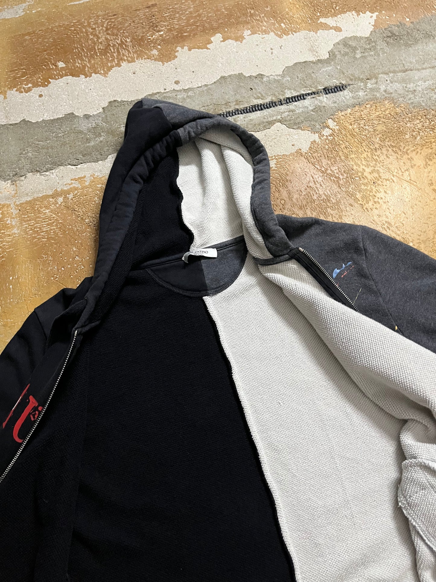 Valentino graphic half zip up hoodie -