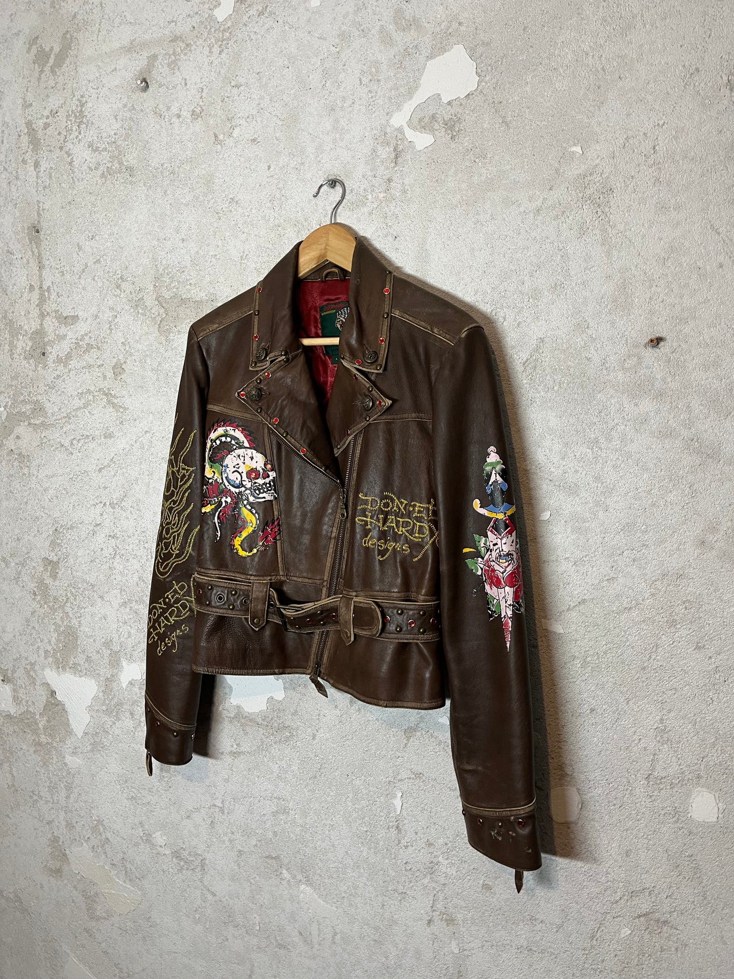 Ed Hardy Faux Leather rare collectors motor jacket