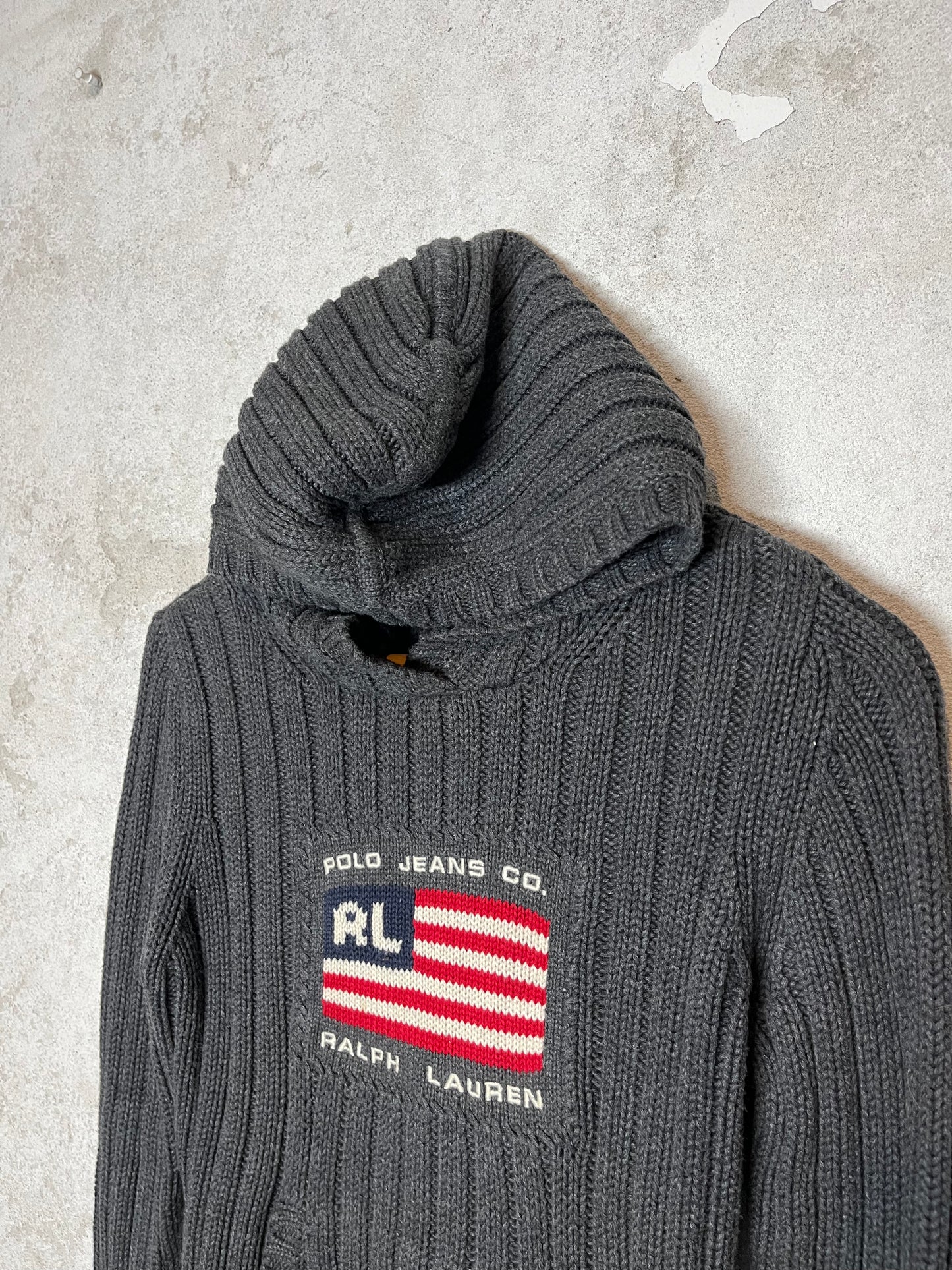 Ralph Lauren Polo Sport USA flag knit hoodie - S