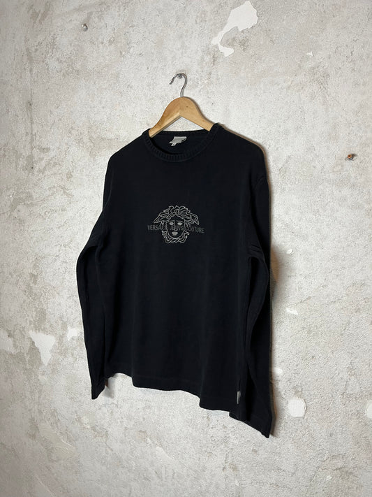 Versace vintage 90s medusa knit sweatshirt - M