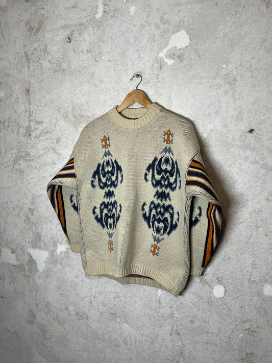 Vintage heavy knit ski snowboard sweatshirt - M