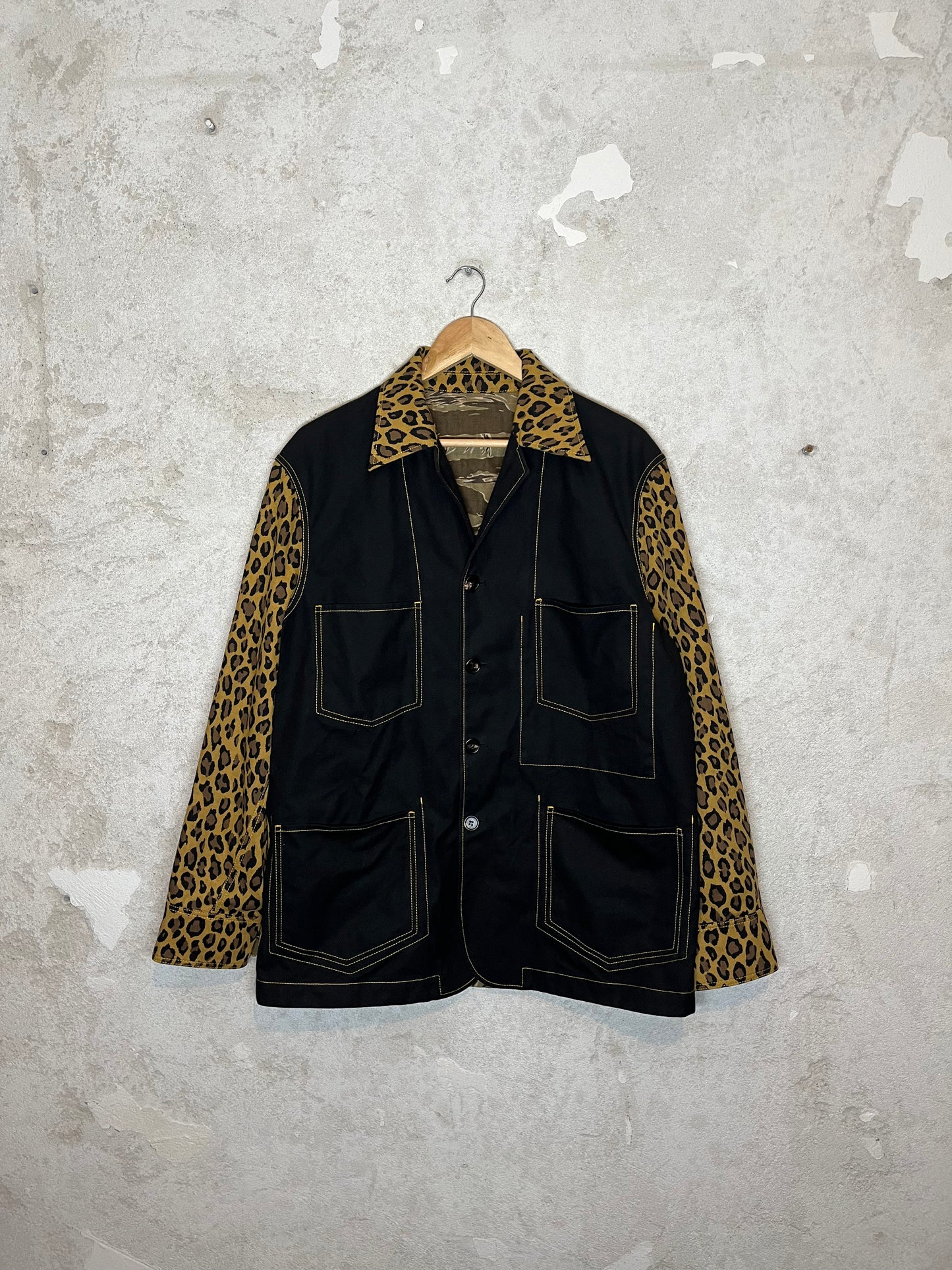 Marni Reverisble Canvas Leopard / Camo print Chore jacket - M