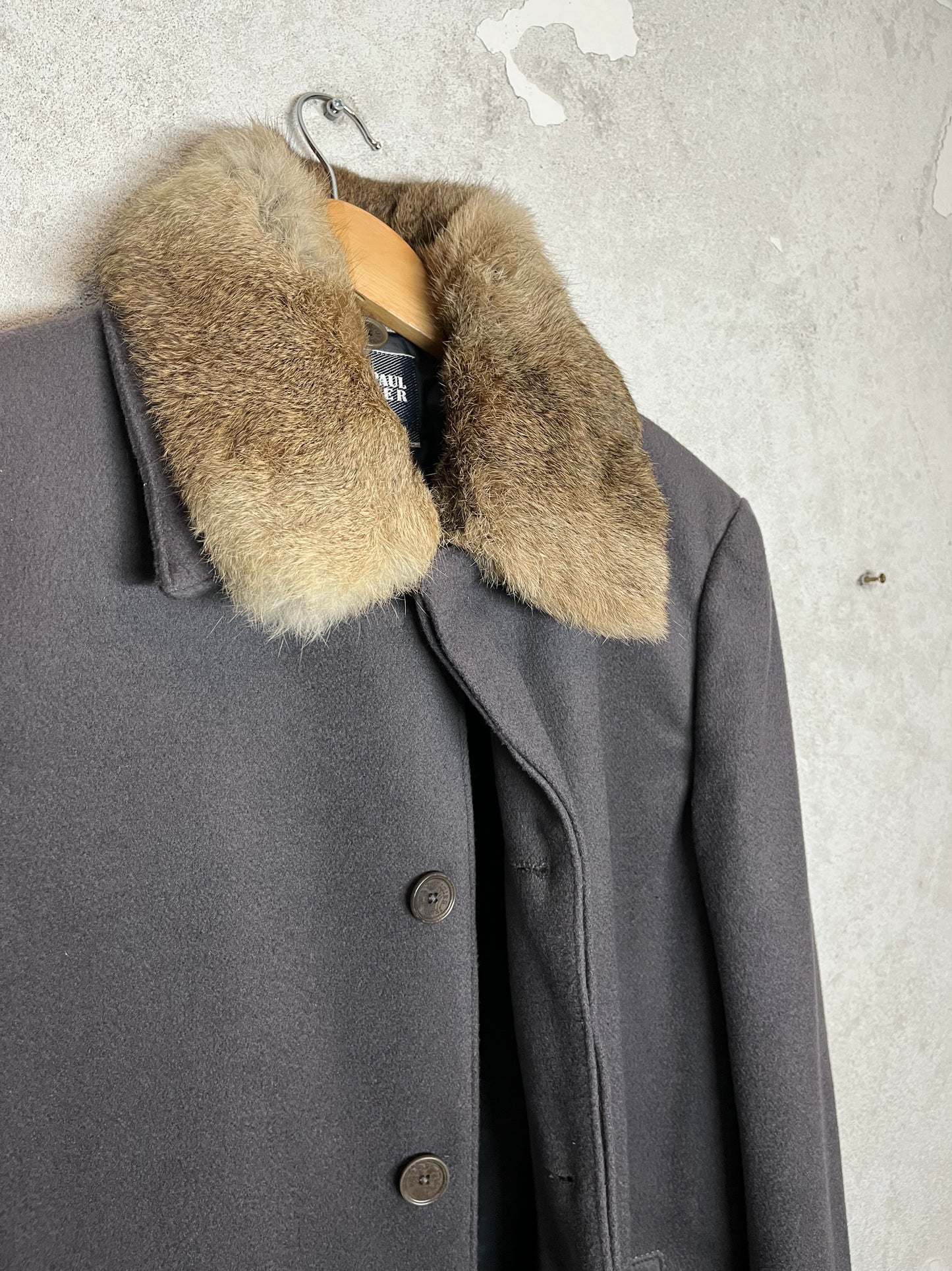 Jean Paul Gaultier vintage fur trenchcoat - XL