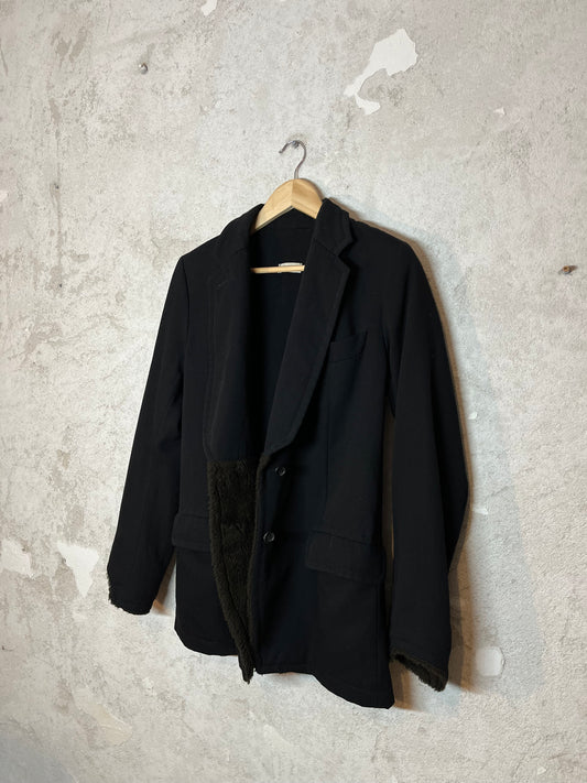 Dries van Noten wool blazer with fur detail - M