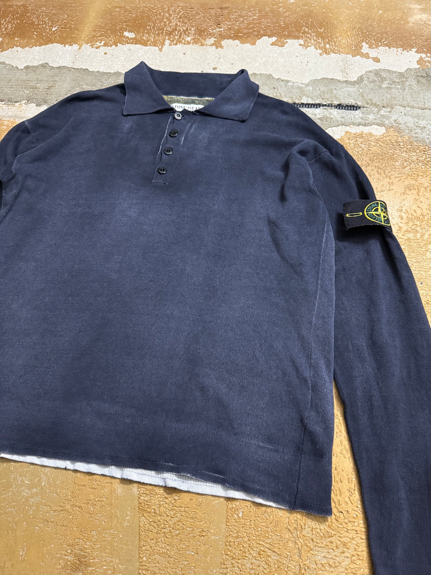 Stone Island vintage knit polo shirt - M