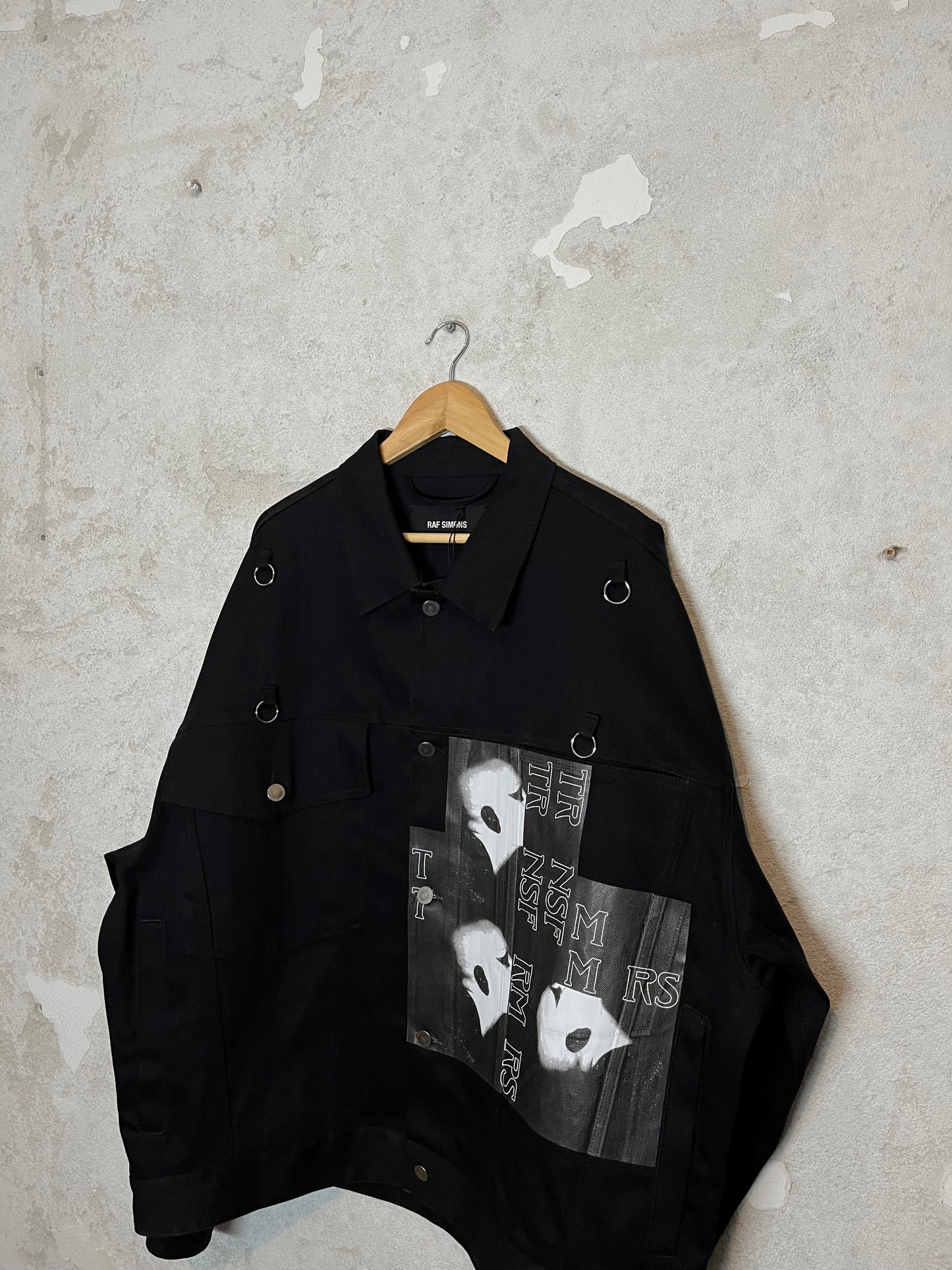 Raf Simons ''bold head'' printed denim jacket black SS'19 - M