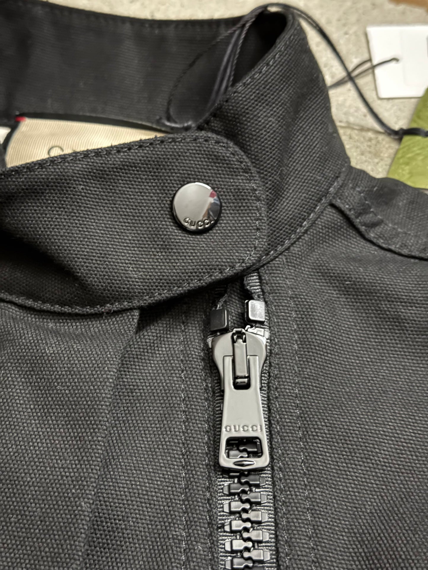 Gucci black asymmetrical zipper jacket - M